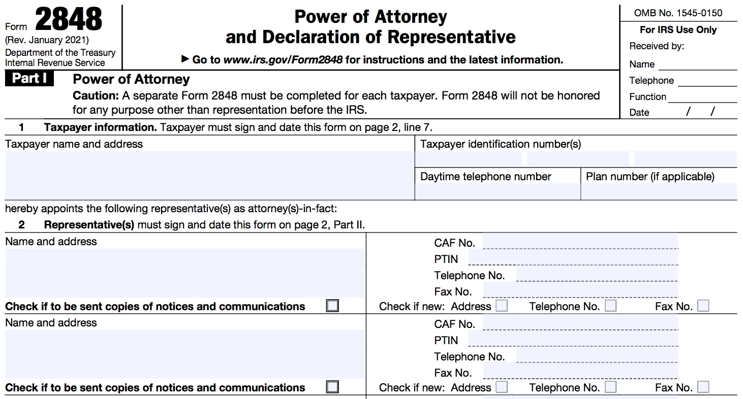 Irs Form 2848 Instructions Pdf