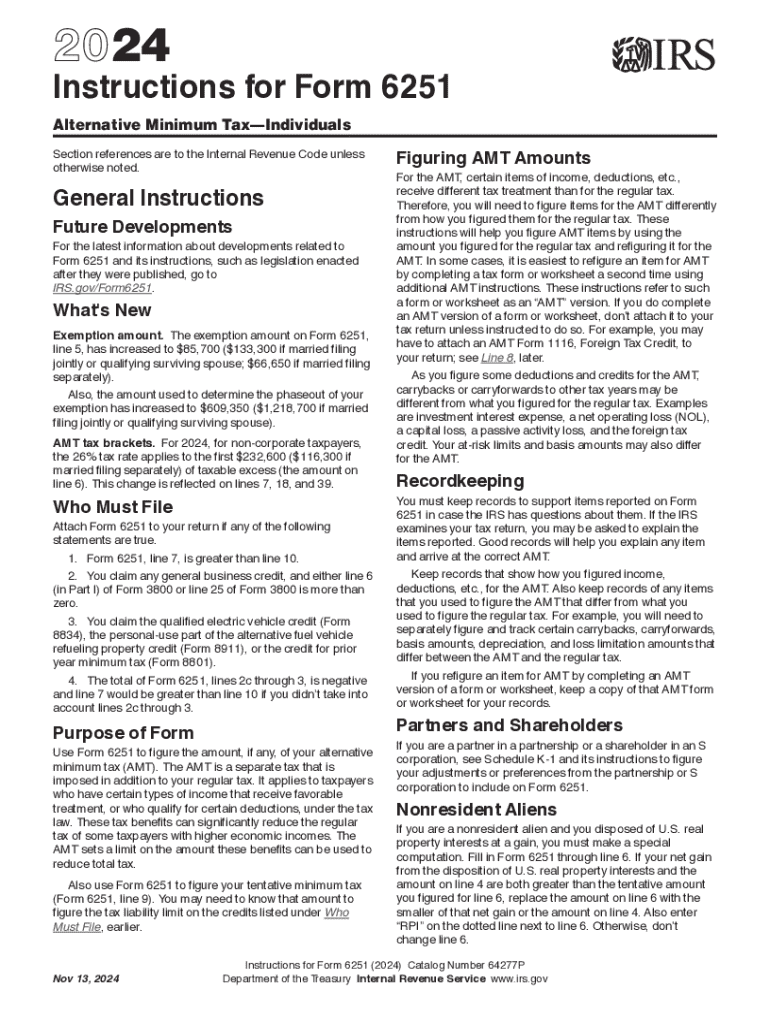 Irs Form 6251 Fill Out amp Sign Online DocHub
