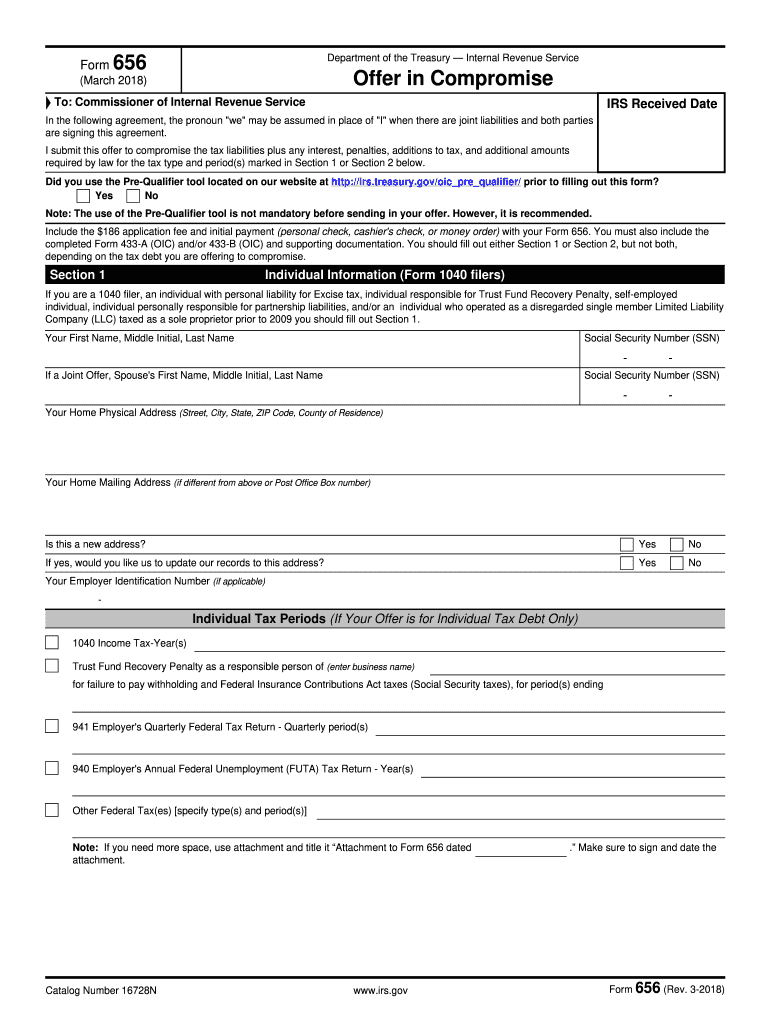 Irs Form 656 Fill Out amp Sign Online DocHub