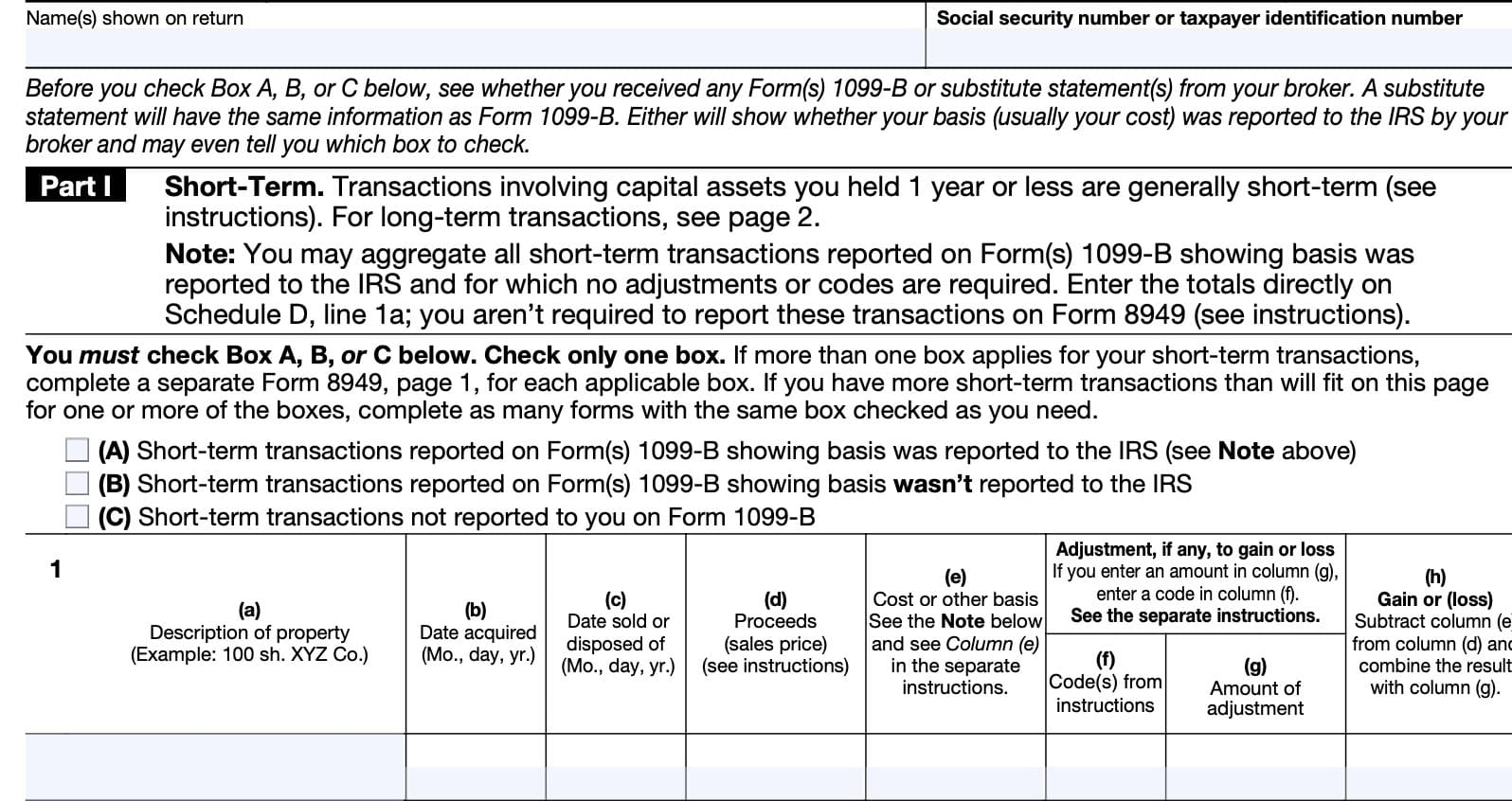 Irs Form 8949 Instructions 2024 Pdf
