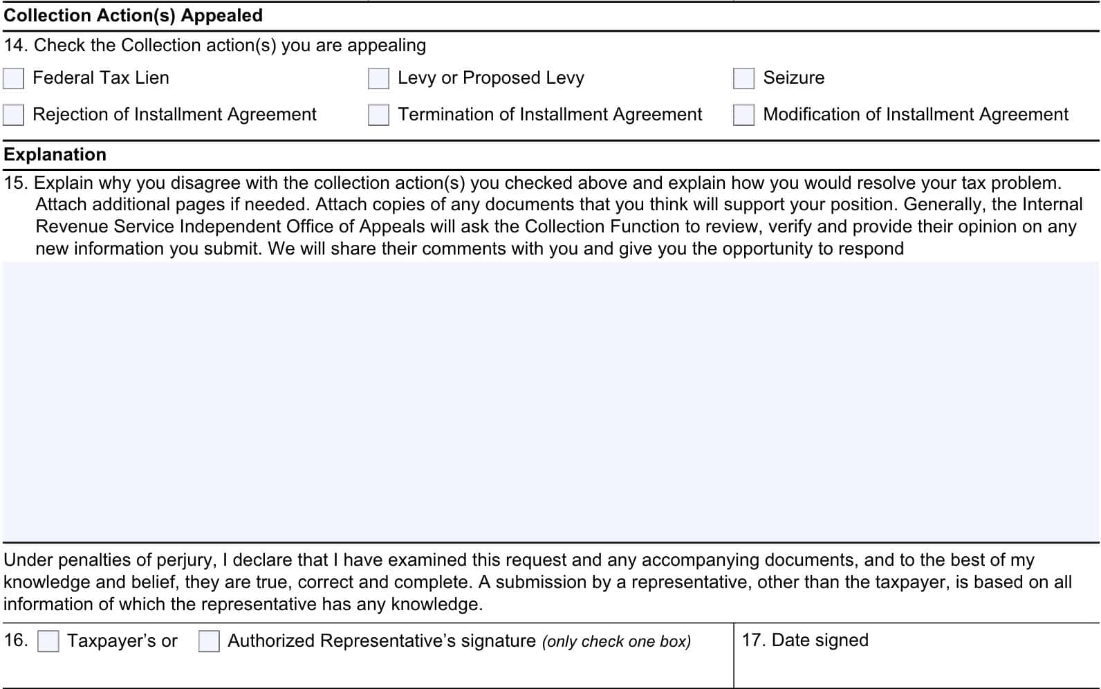 Irs Collection Appeals Request Form 9423