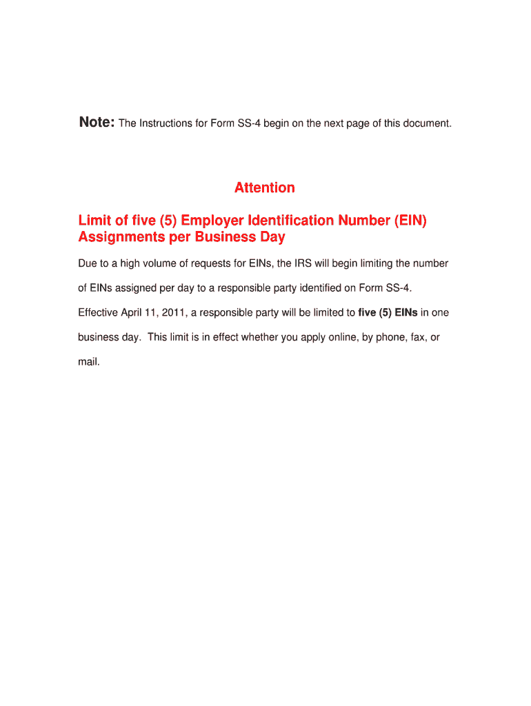 Irs Form Ss-4 Online Instructions