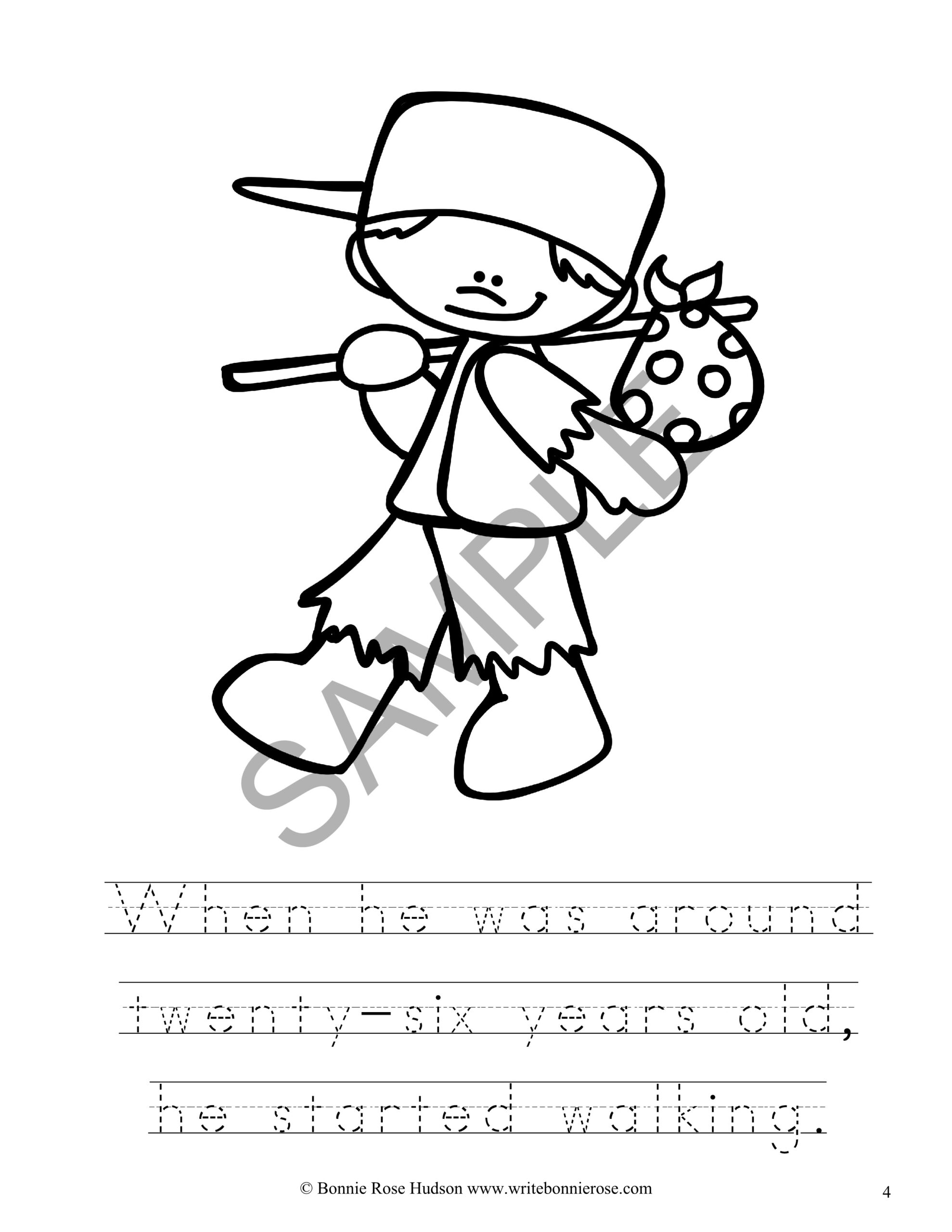 Johnny Appleseed Coloring Page Printable