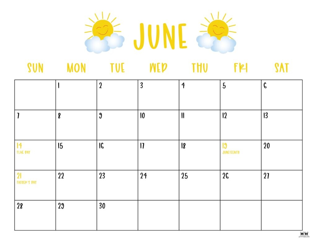 June 2026 Calendar Printable Free