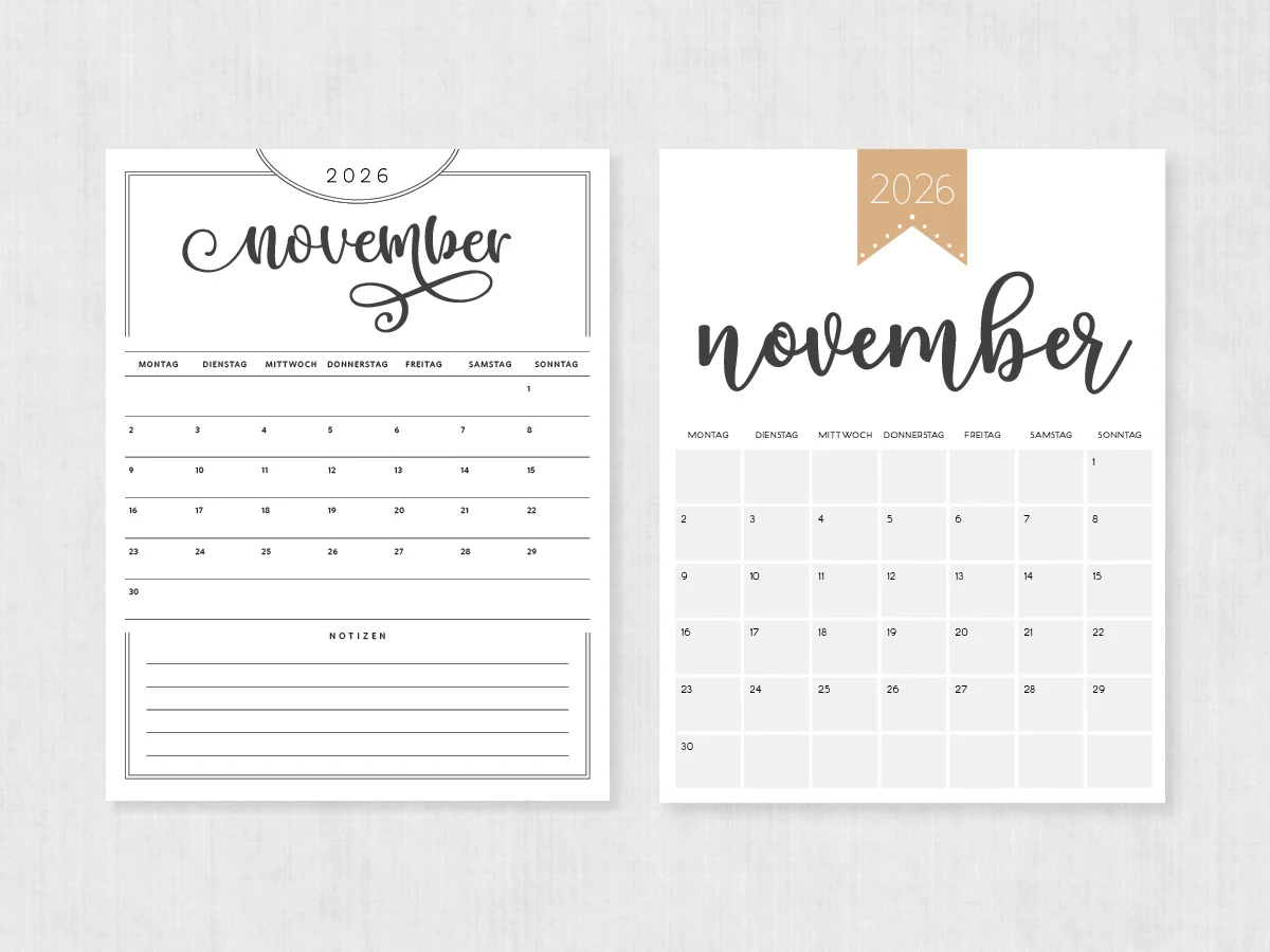 Printable November 2026 Calendar Baby Announcement