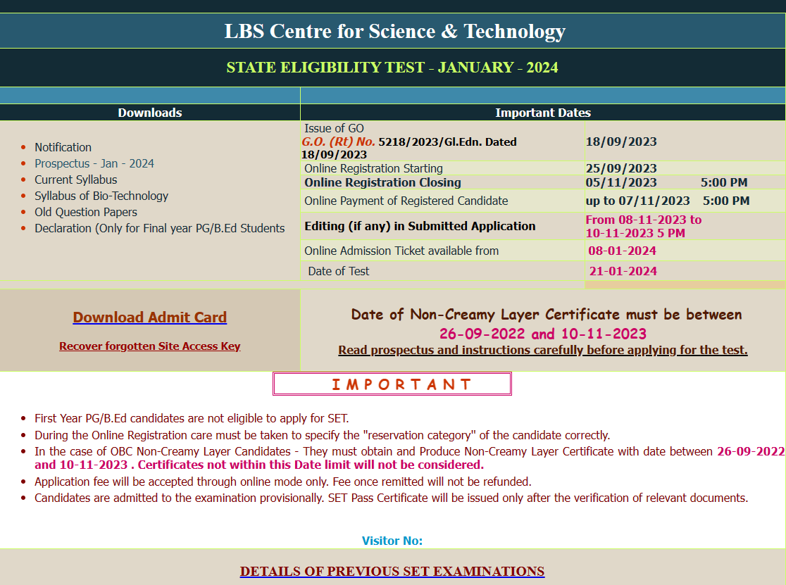 kerala set exam date 2023 out shift timings exam schedule