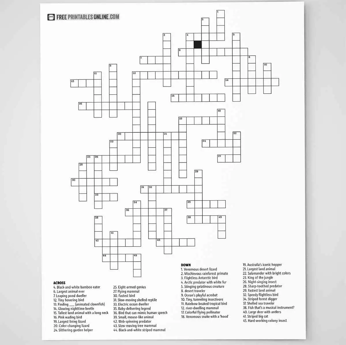 Free Printable Crossword Puzzles Challenging