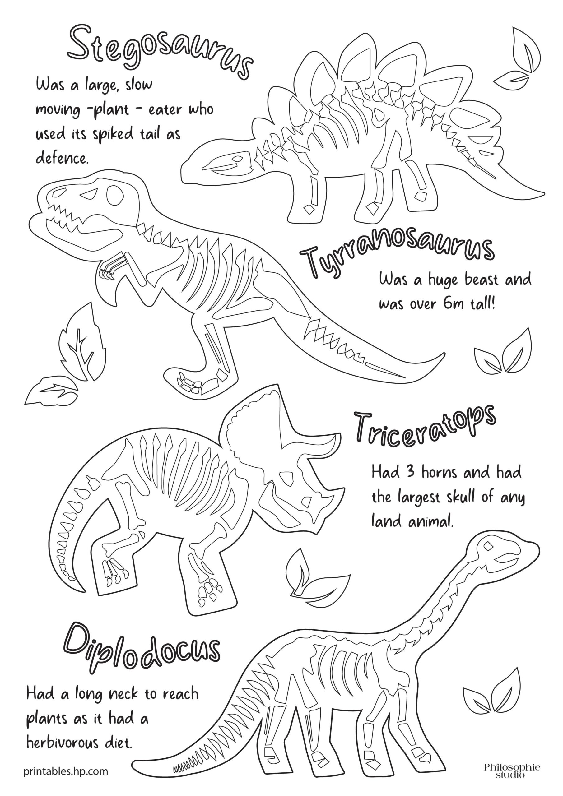 Kid s Milestones Dino Bones Printables Free Coloring Pages 