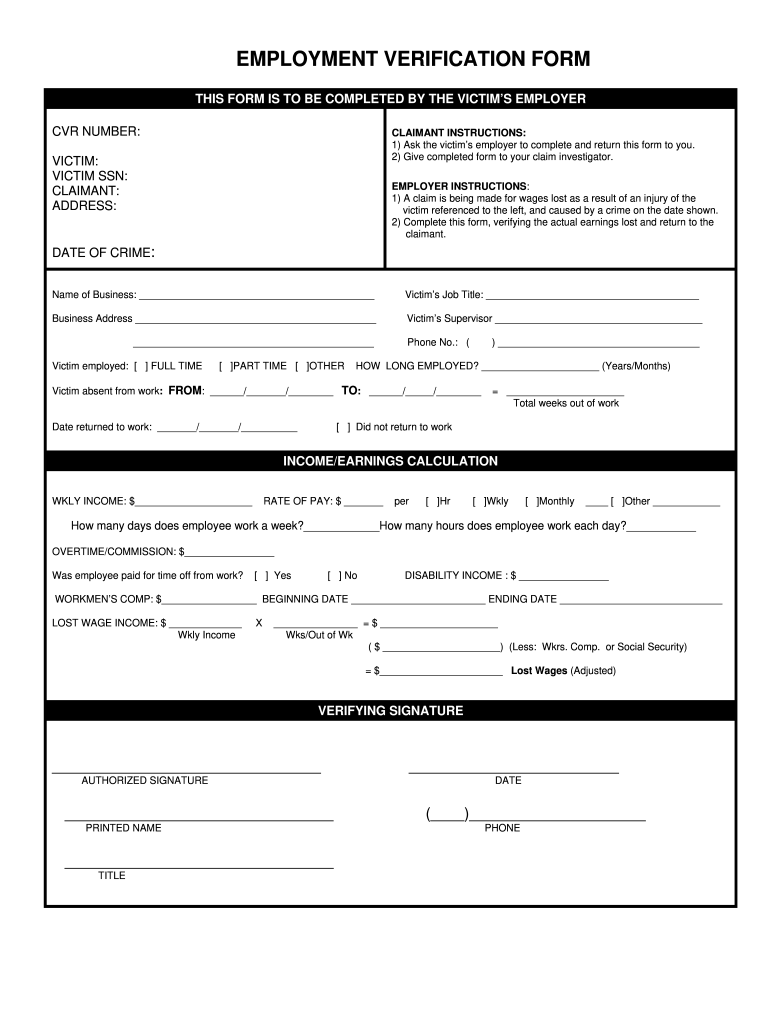 LA Commission On Law Enforcement Employment Verification Form 