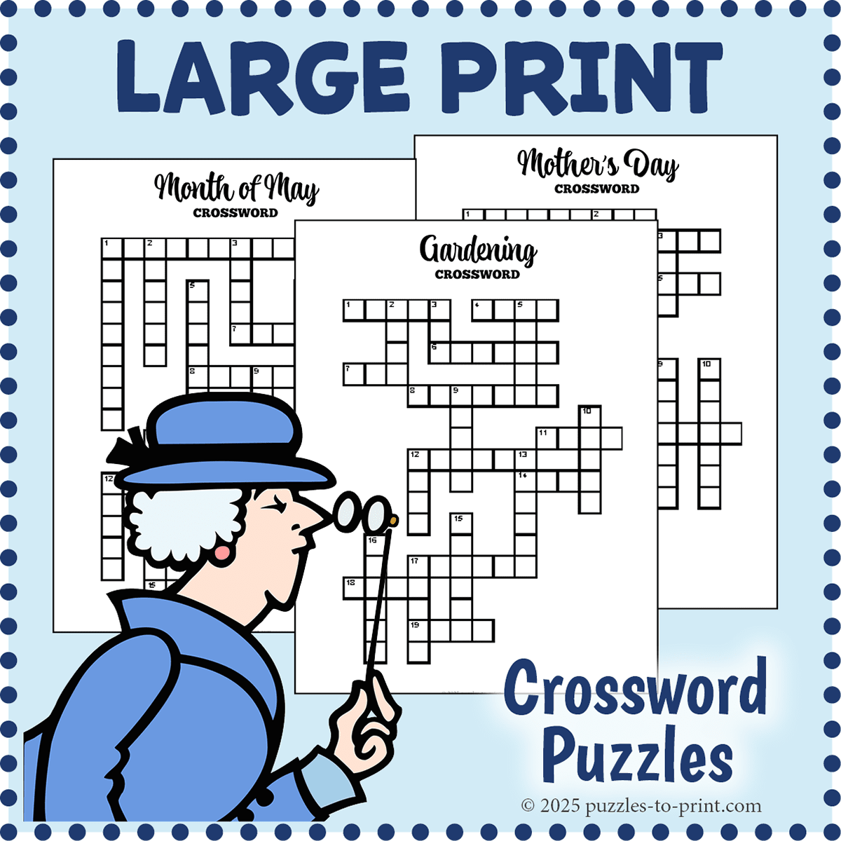 Large Print Printable Crossword Puzzles