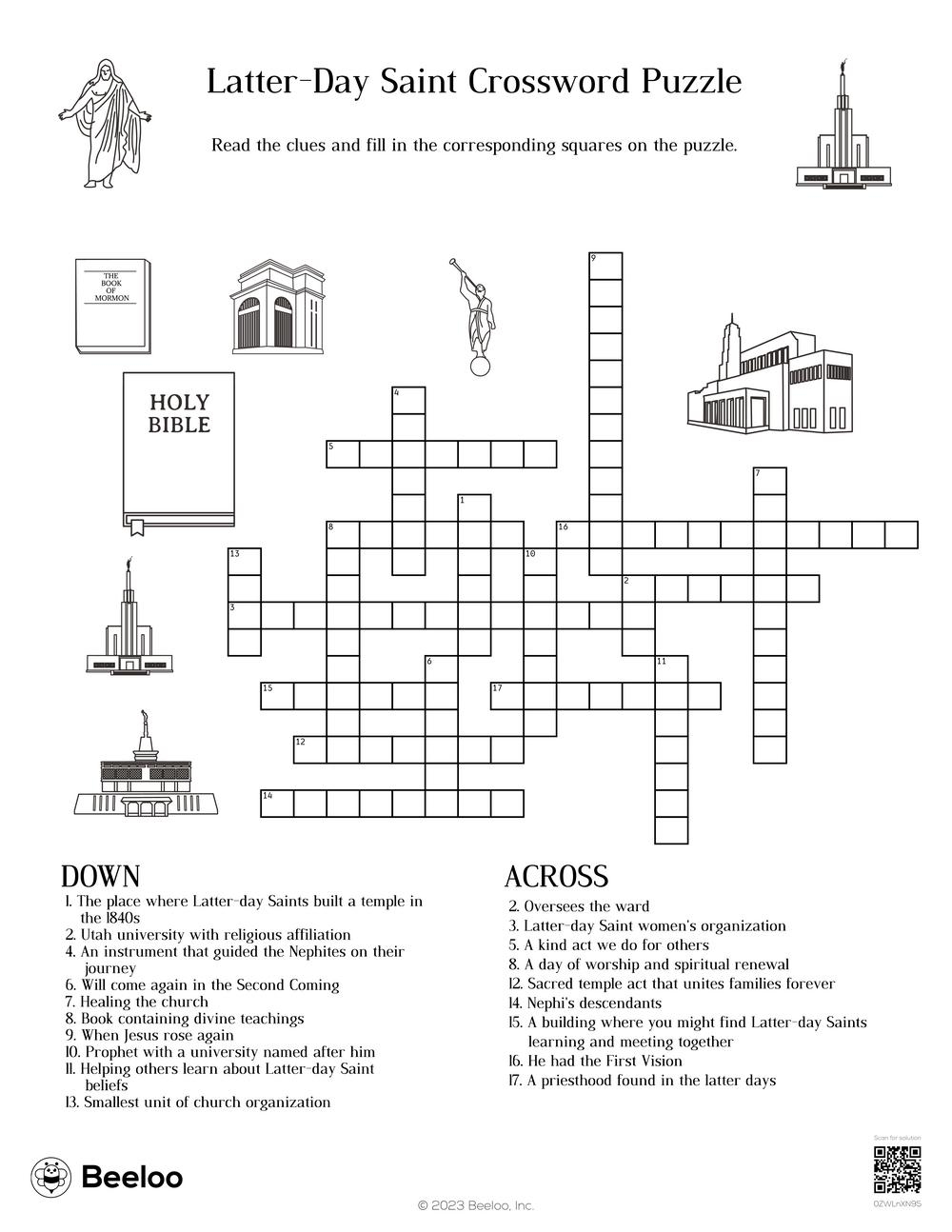 Lds Crossword Puzzles Printable