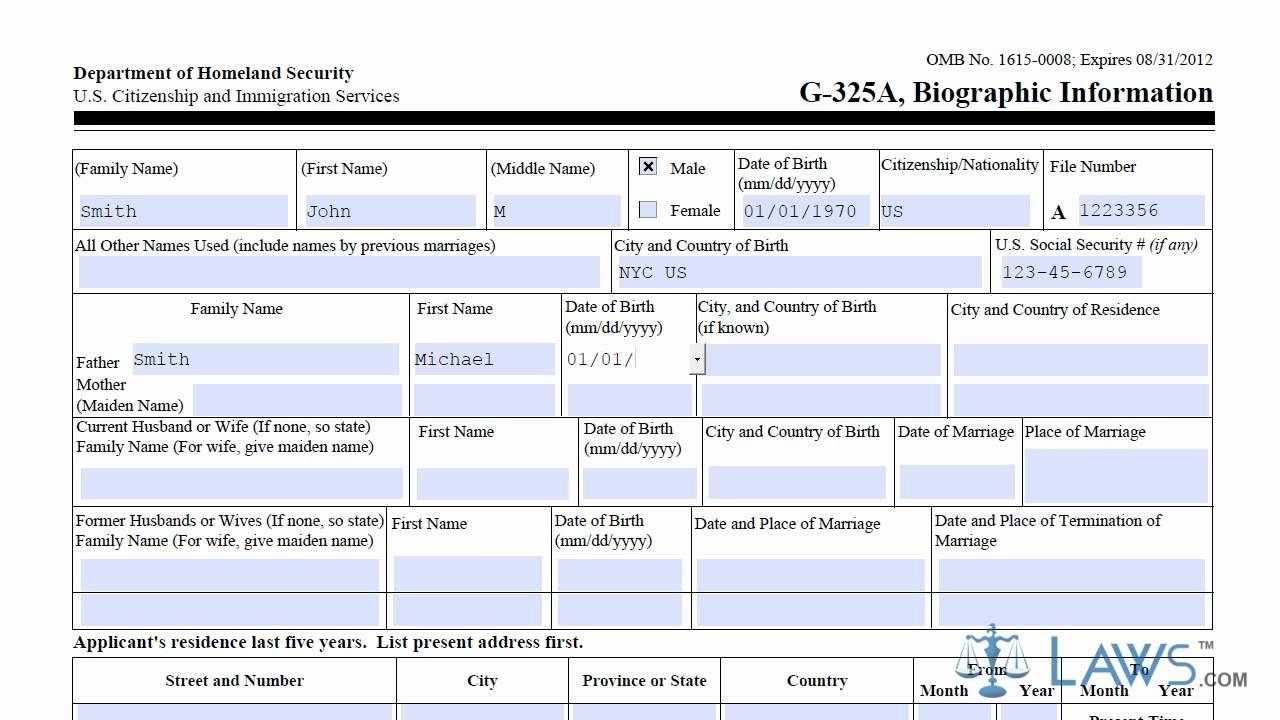 Uscis Form G 325a Pdf