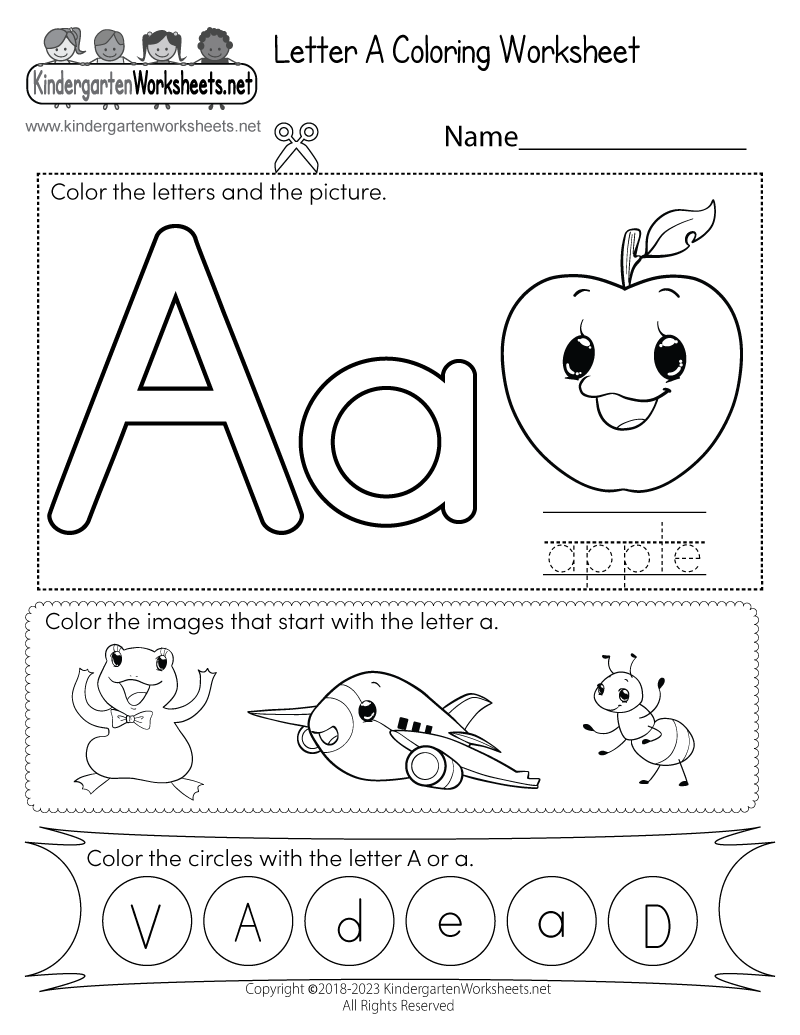 Letter A Free Printable Worksheets