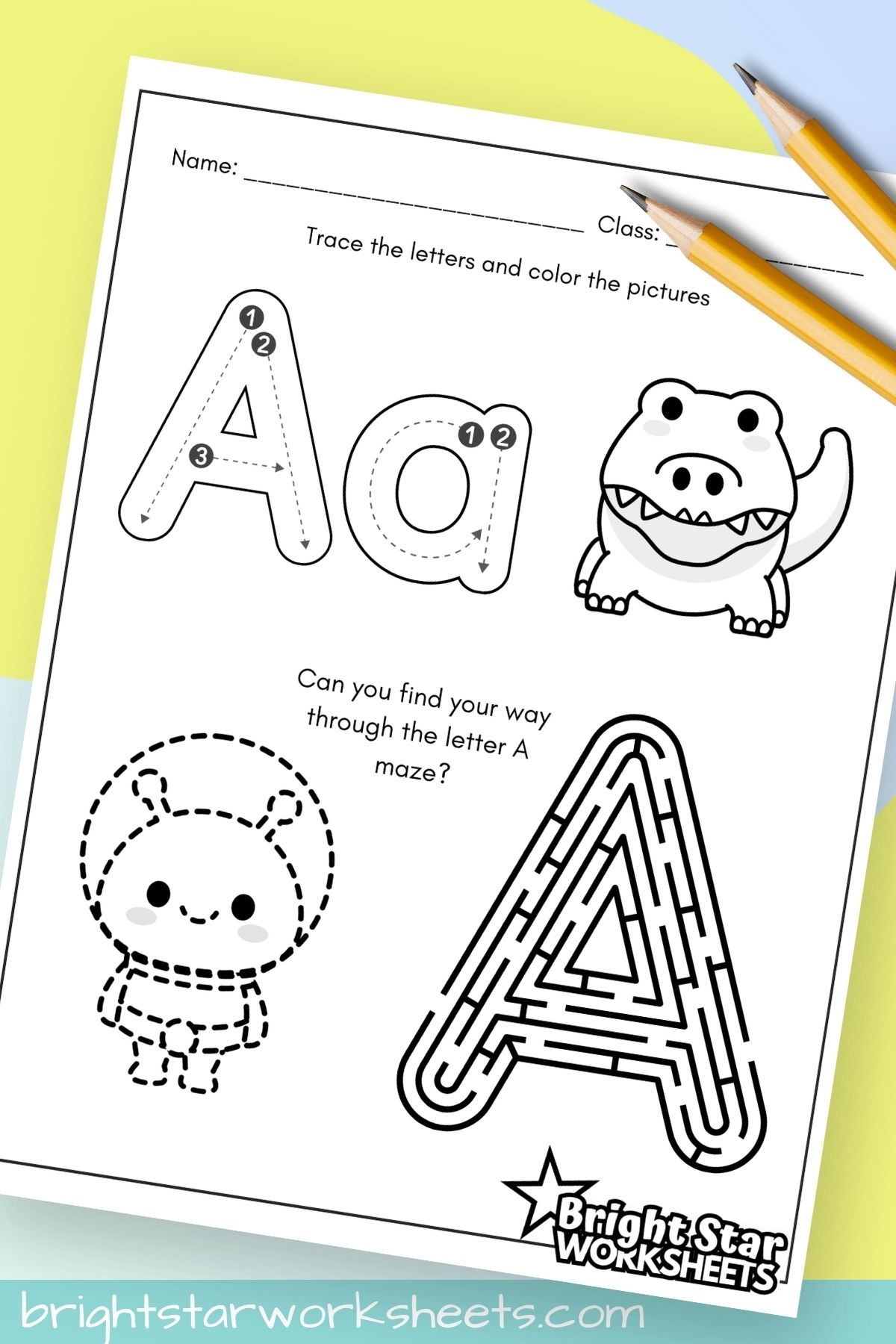 Letter A Worksheets Bright Star Worksheets