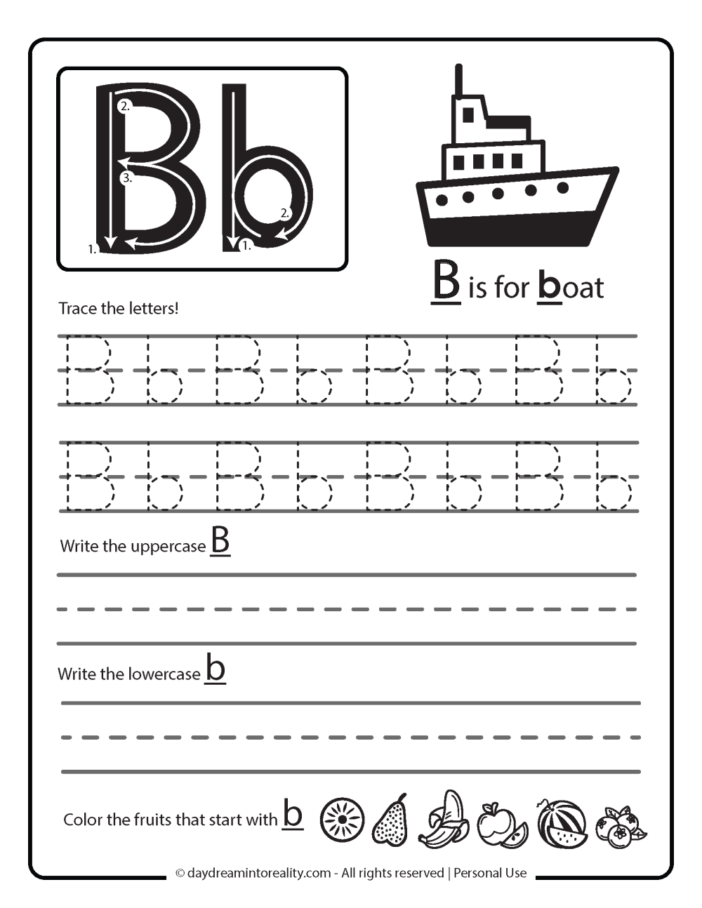 Printable B Worksheet