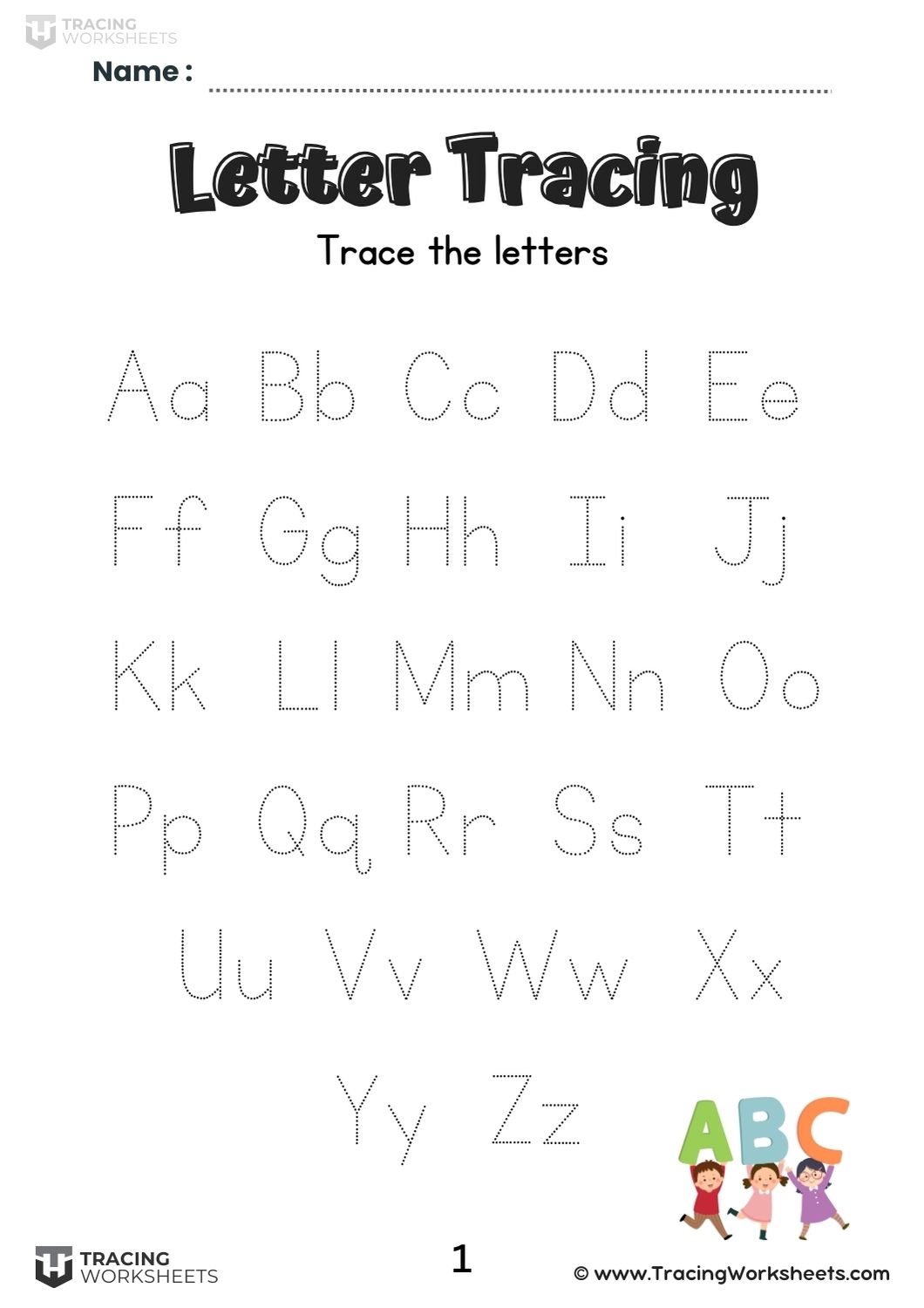 Letter Tracing Worksheets Printable Free