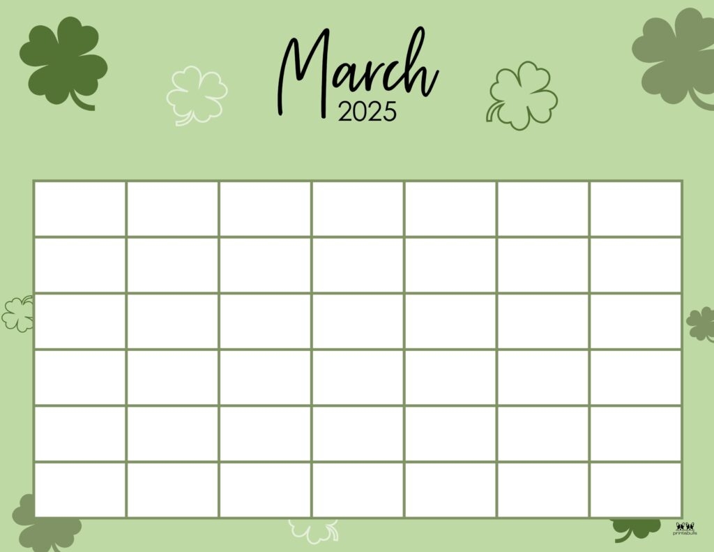 Blank March Calendar Printable