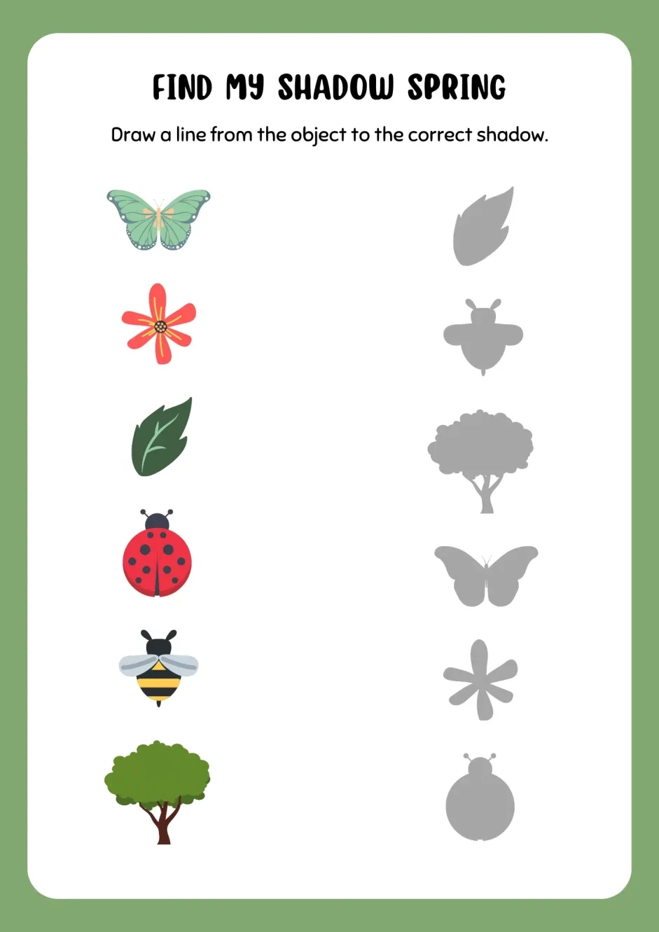 Toddler Matching Worksheets Free Printable