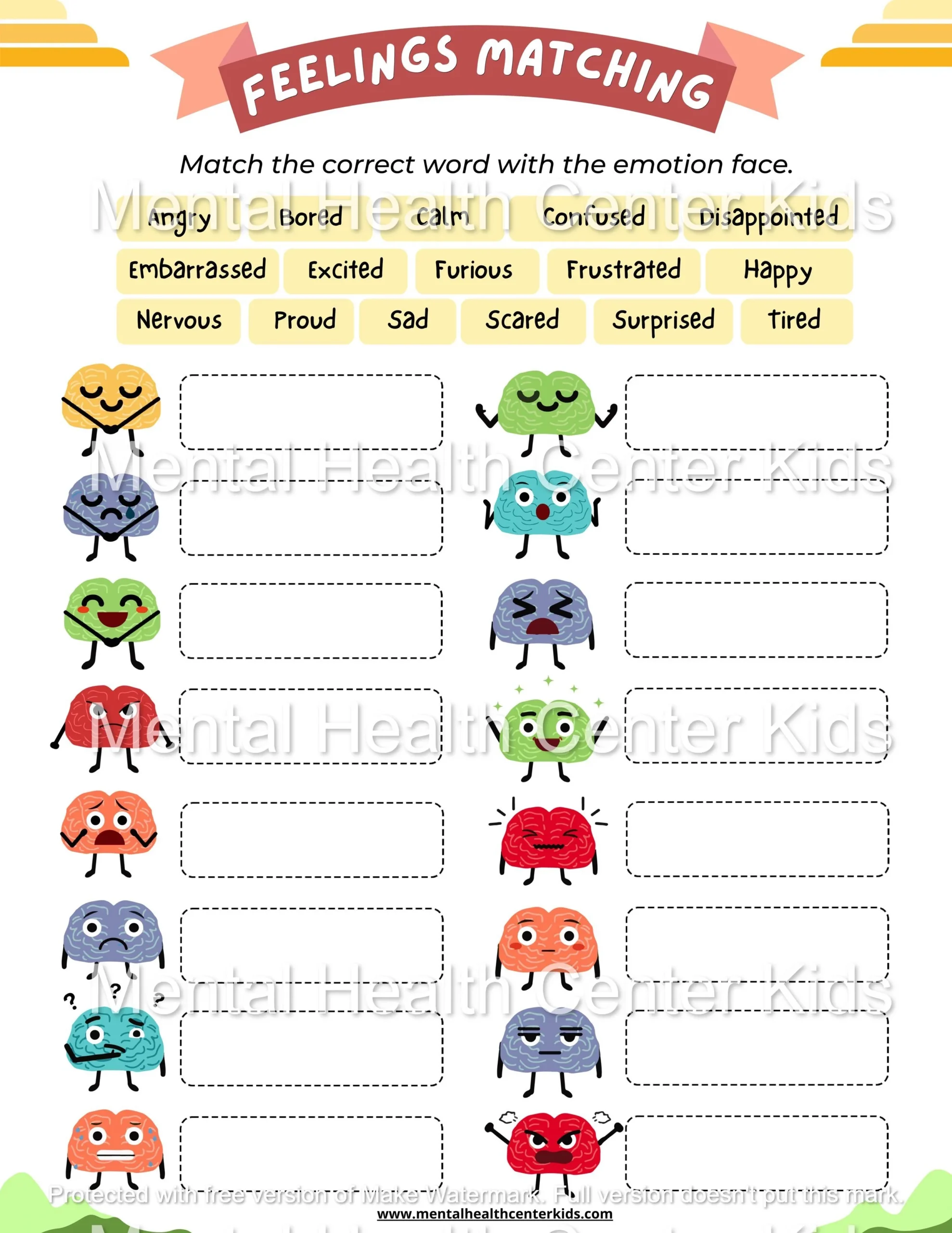 Free Printable Feelings Worksheets Pdf