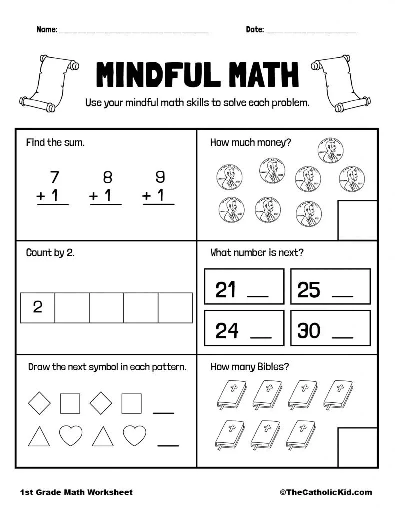 Printable Free Math Worksheets For 1st Grade