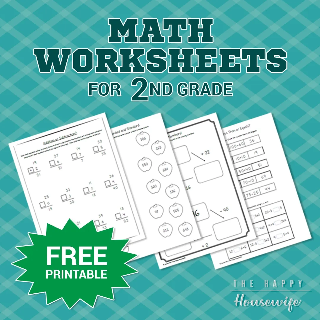 Math Worksheets For 2nd Grade Free Printables The Happy 