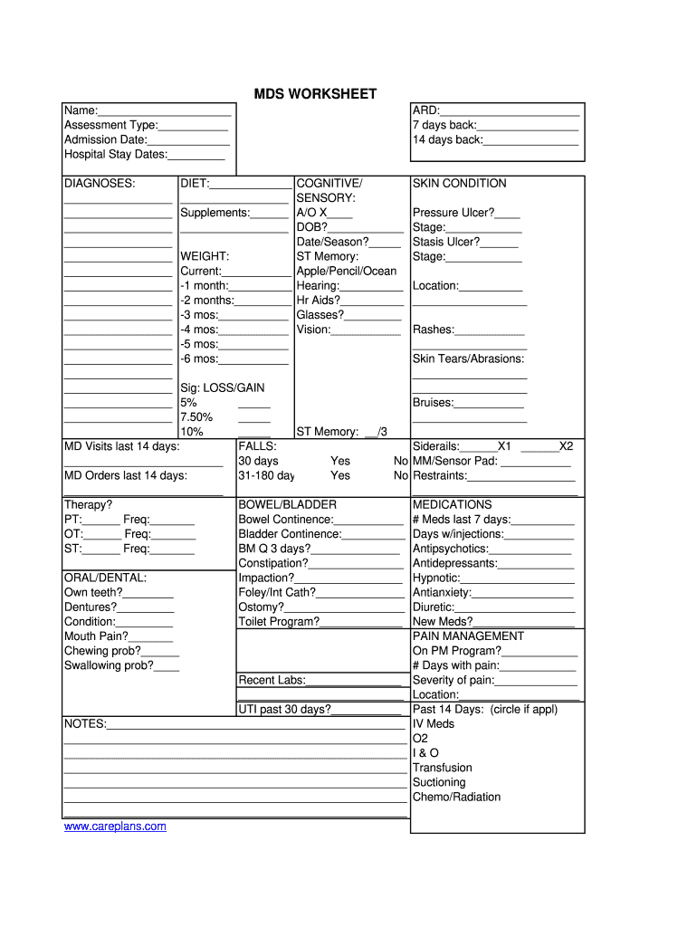 Mds Assessment Tool Fill Out amp Sign Online DocHub