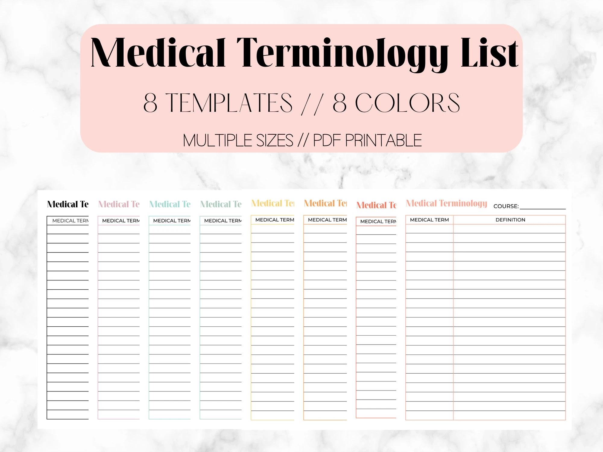 Medical Terminology List Medical Terminology Study Note 