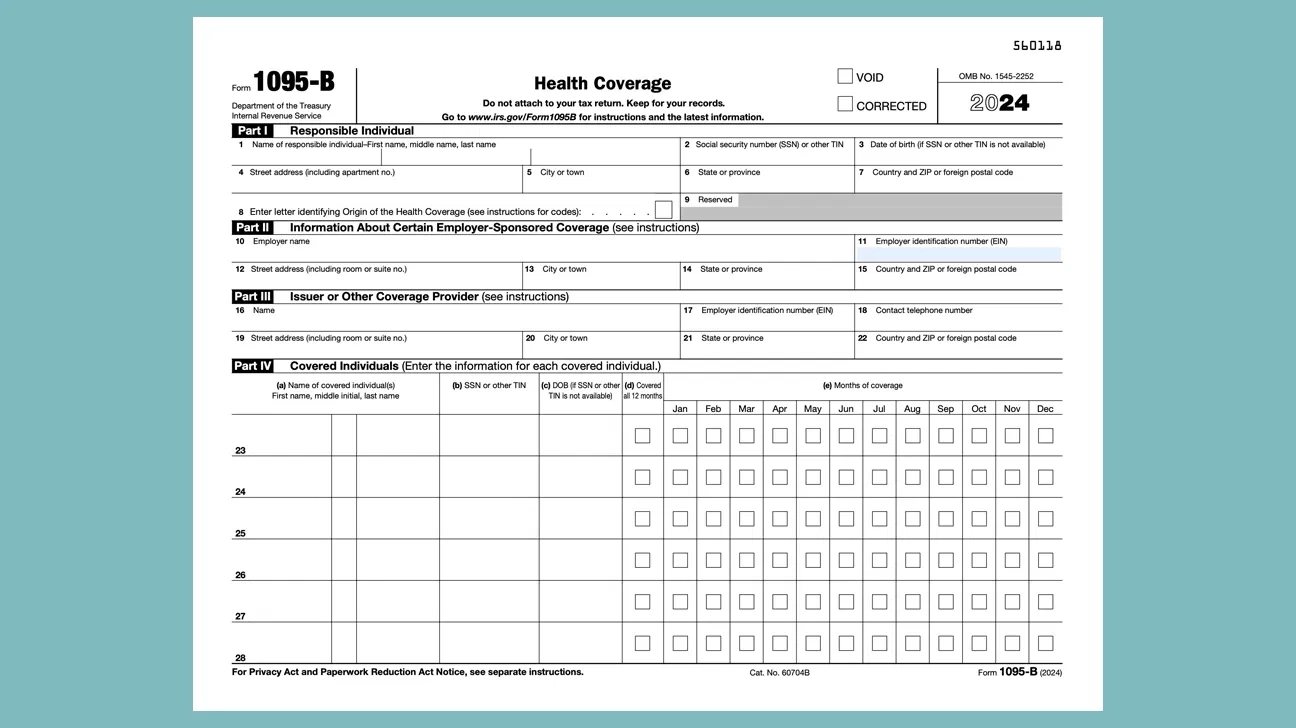 Medicare Tax Form 1095 B