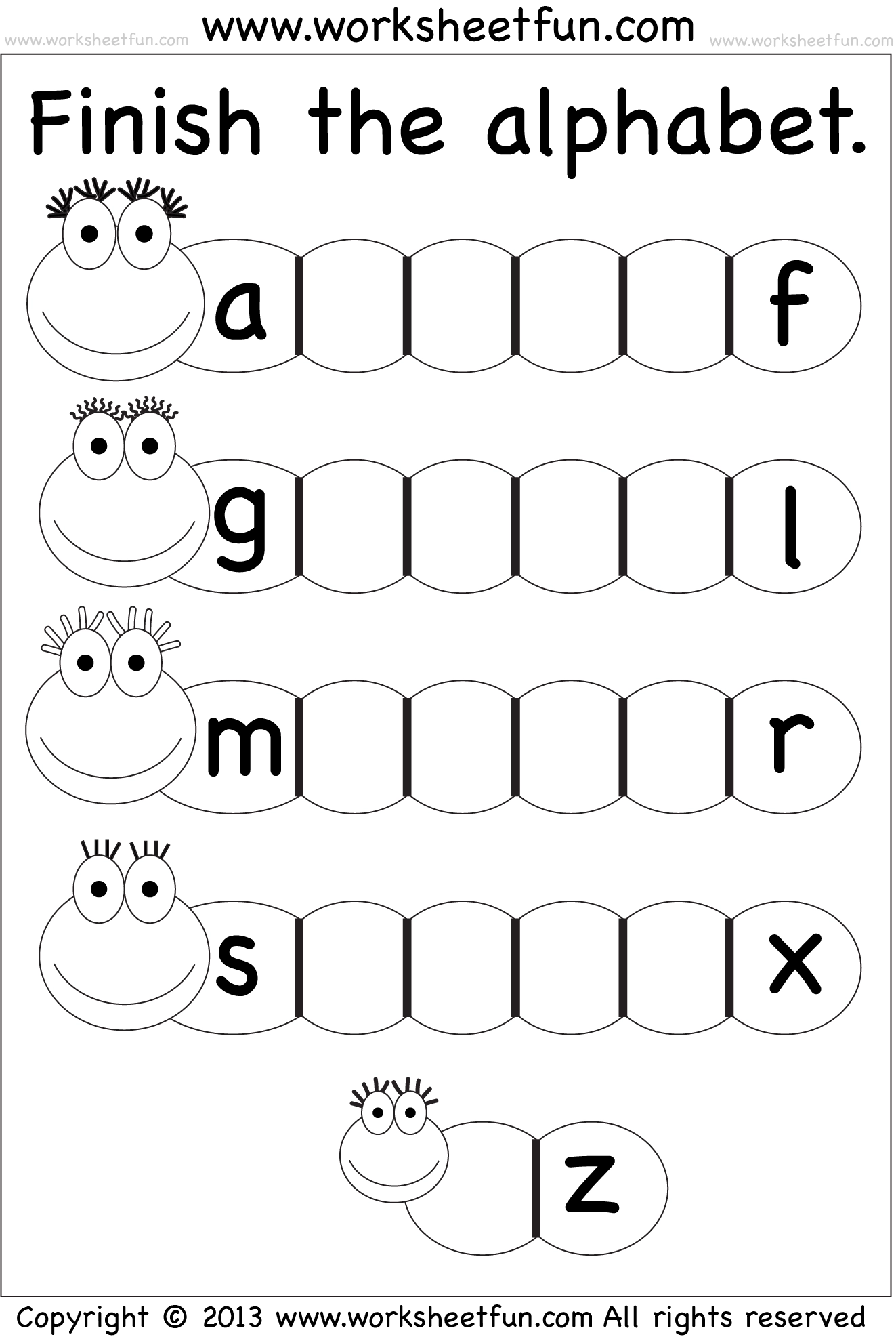Missing Lowercase Letters Missing Small Letters Worksheet 