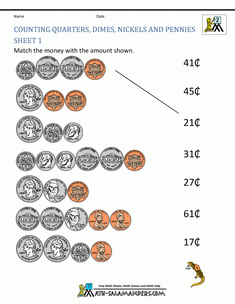 Free Printable Money Worksheets