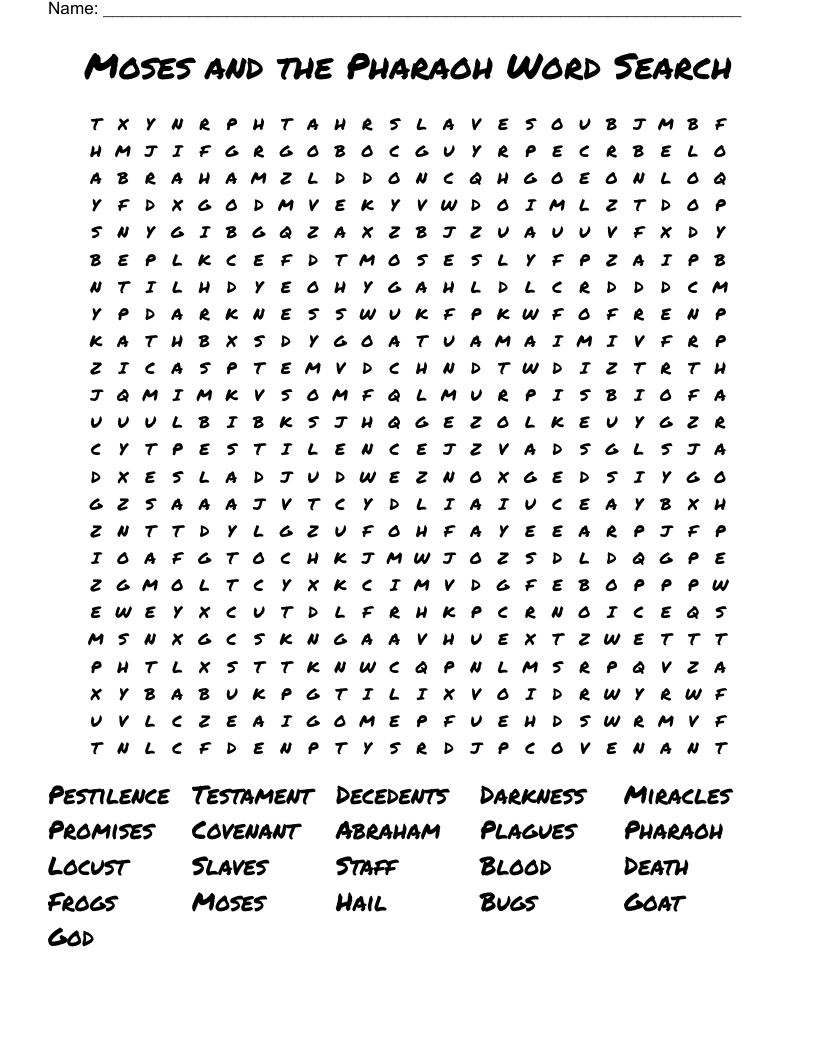 Free Printable Puzzles Moses