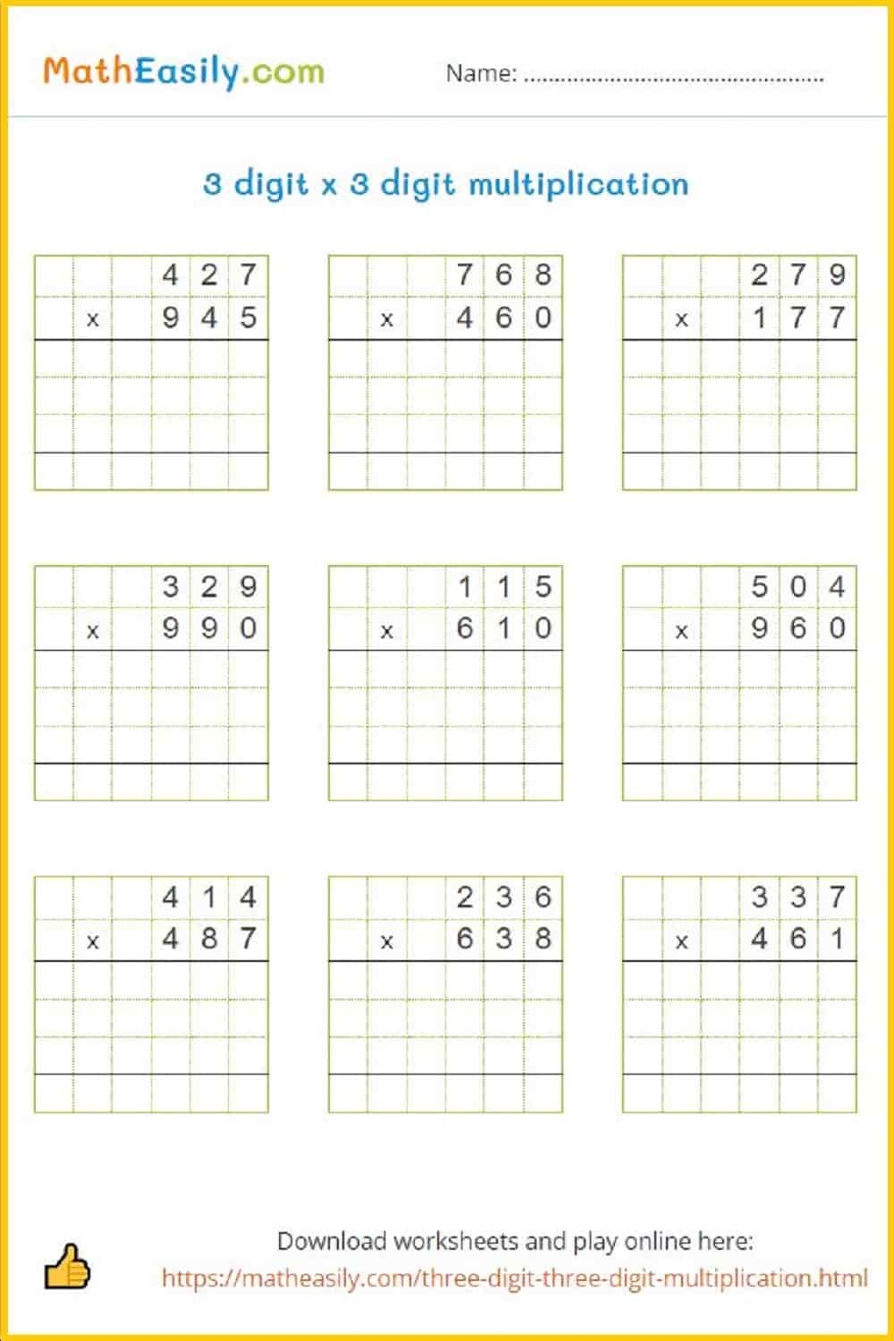 Free Multiplication Worksheets Printable Pdf