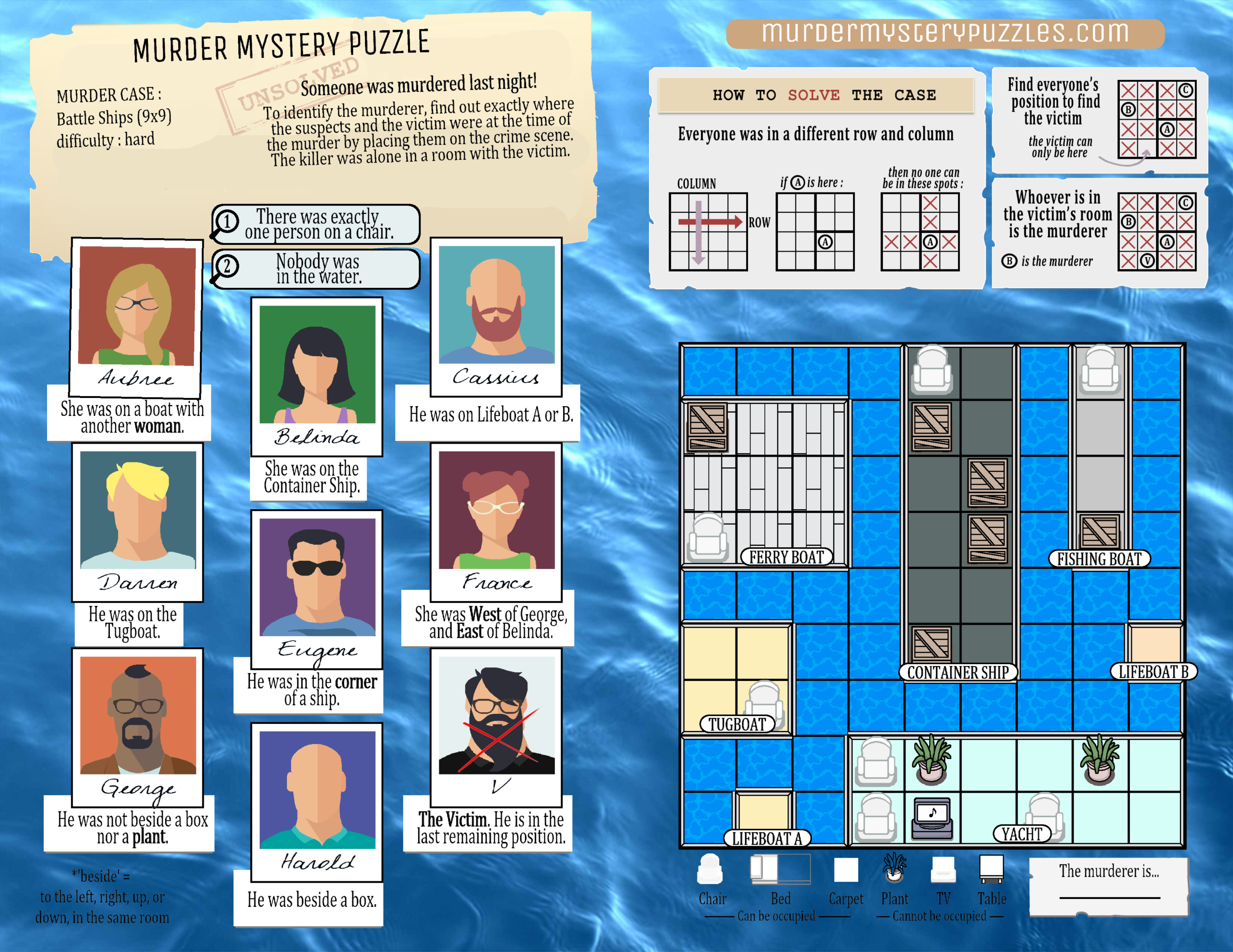 Murder Mystery Puzzles Page 5 Of 8 Printable Logic Puzzles