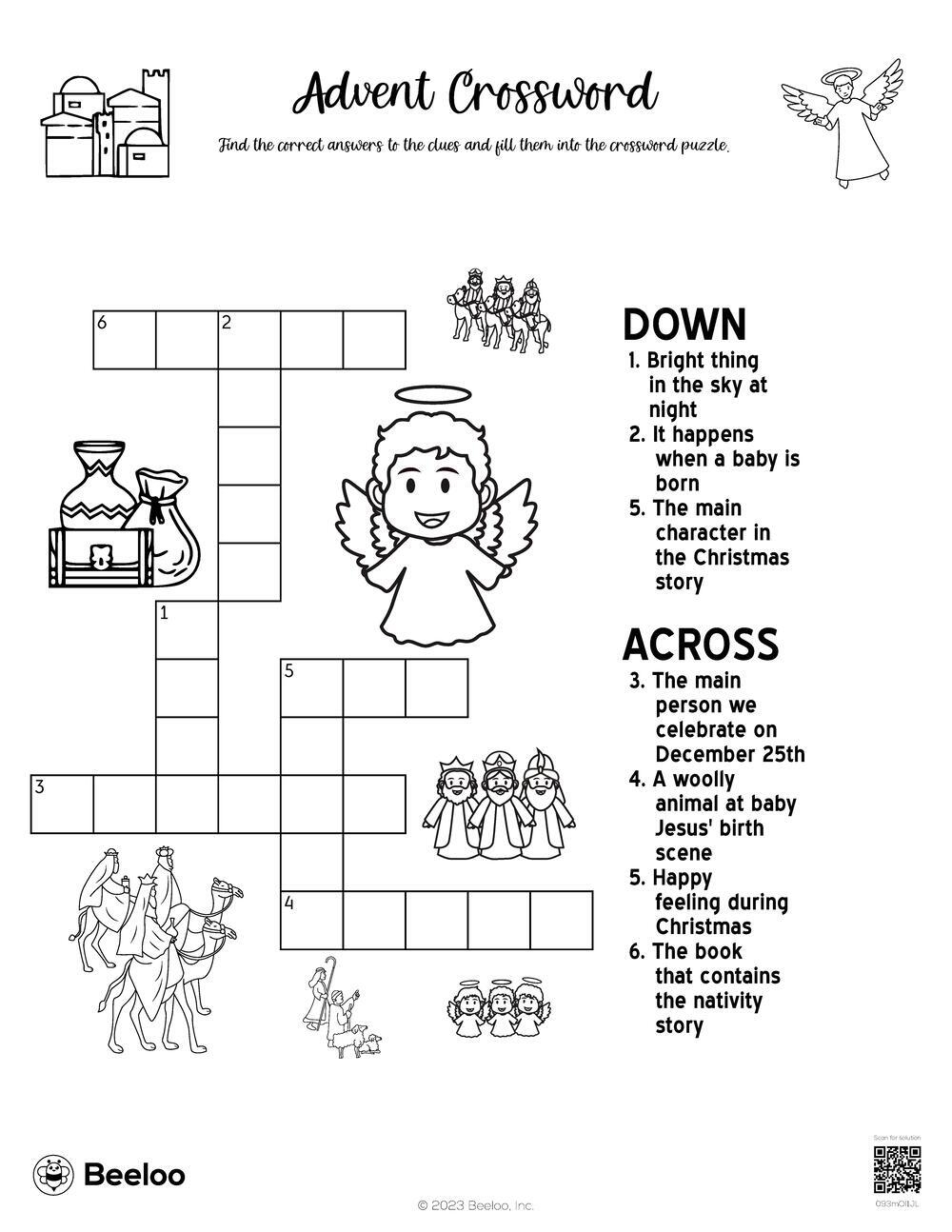 Christian Christmas Crossword Puzzles Printable
