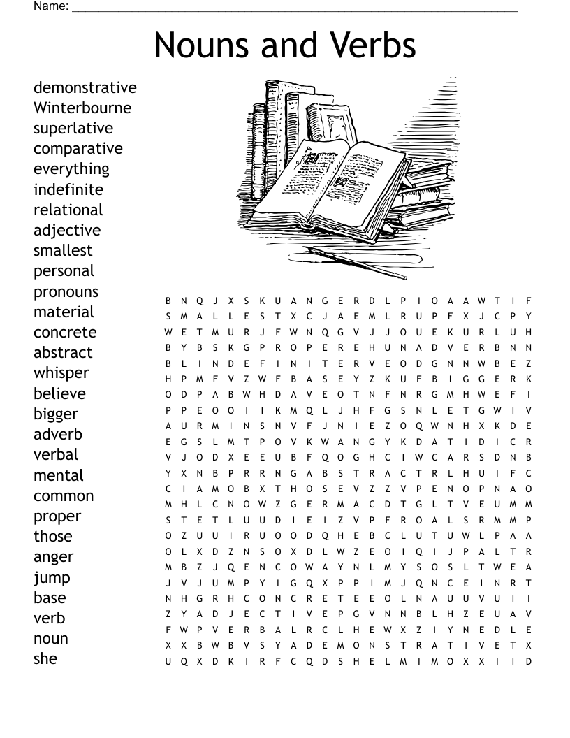 Nouns Word Search Free Printable