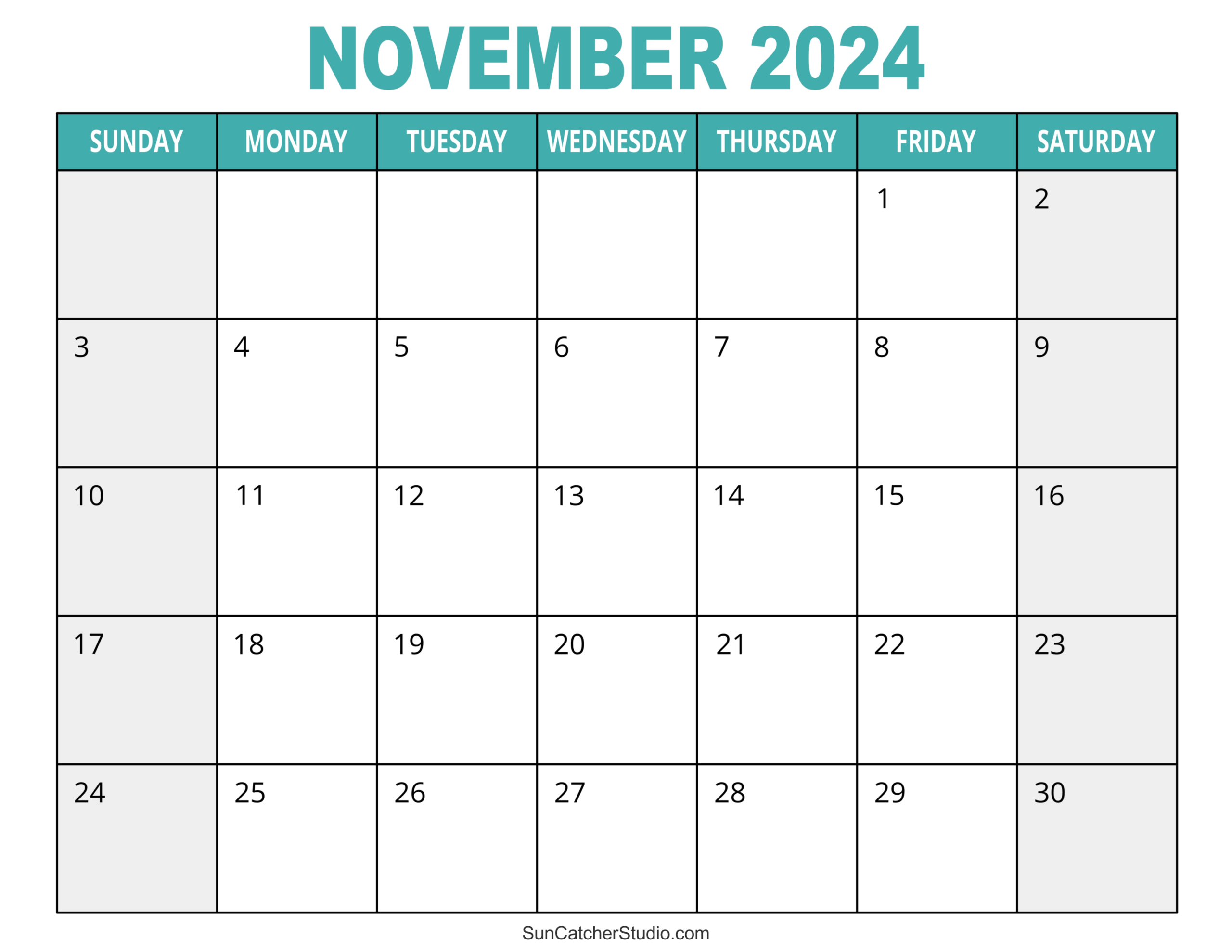 Printable November Calendar