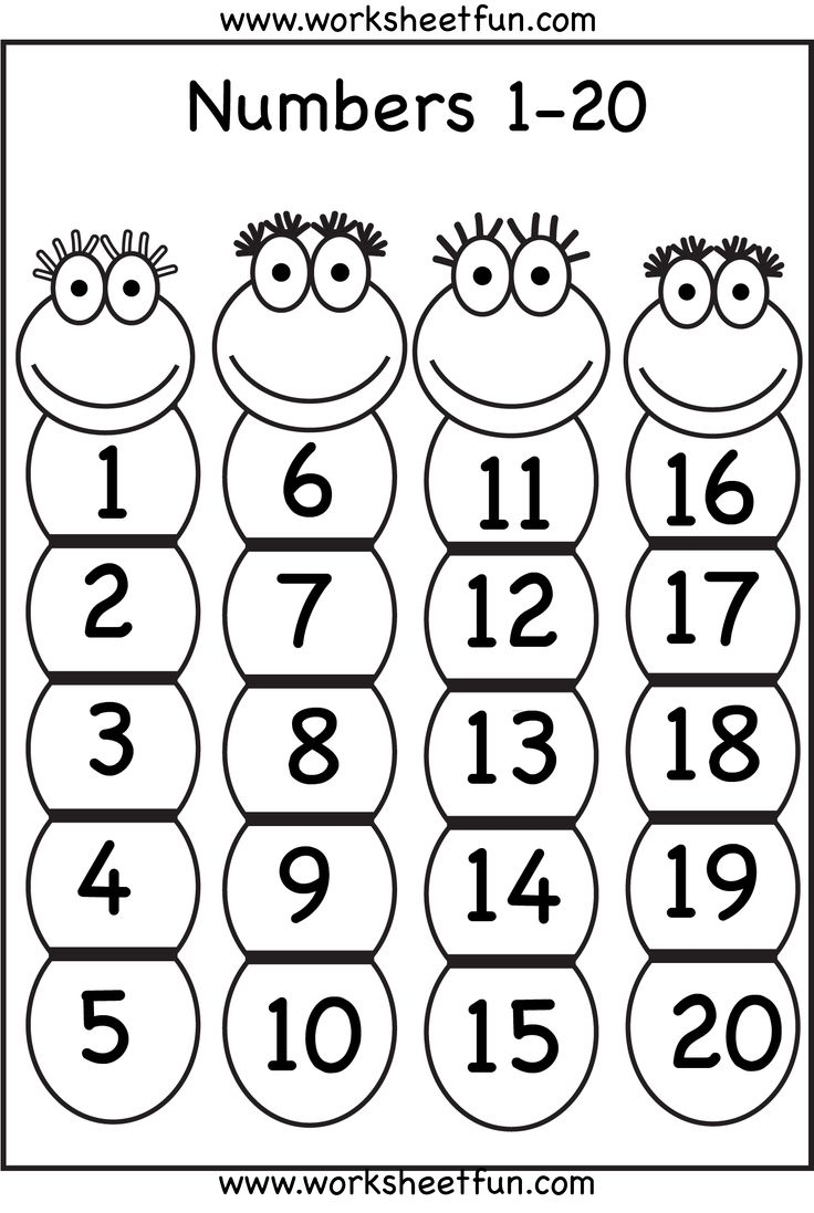 Numbers 1-20 Worksheets Printable