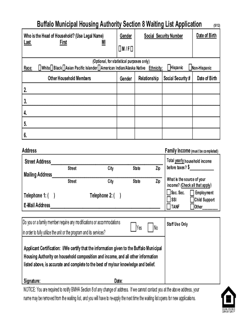 Printable Section 8 Application Pdf
