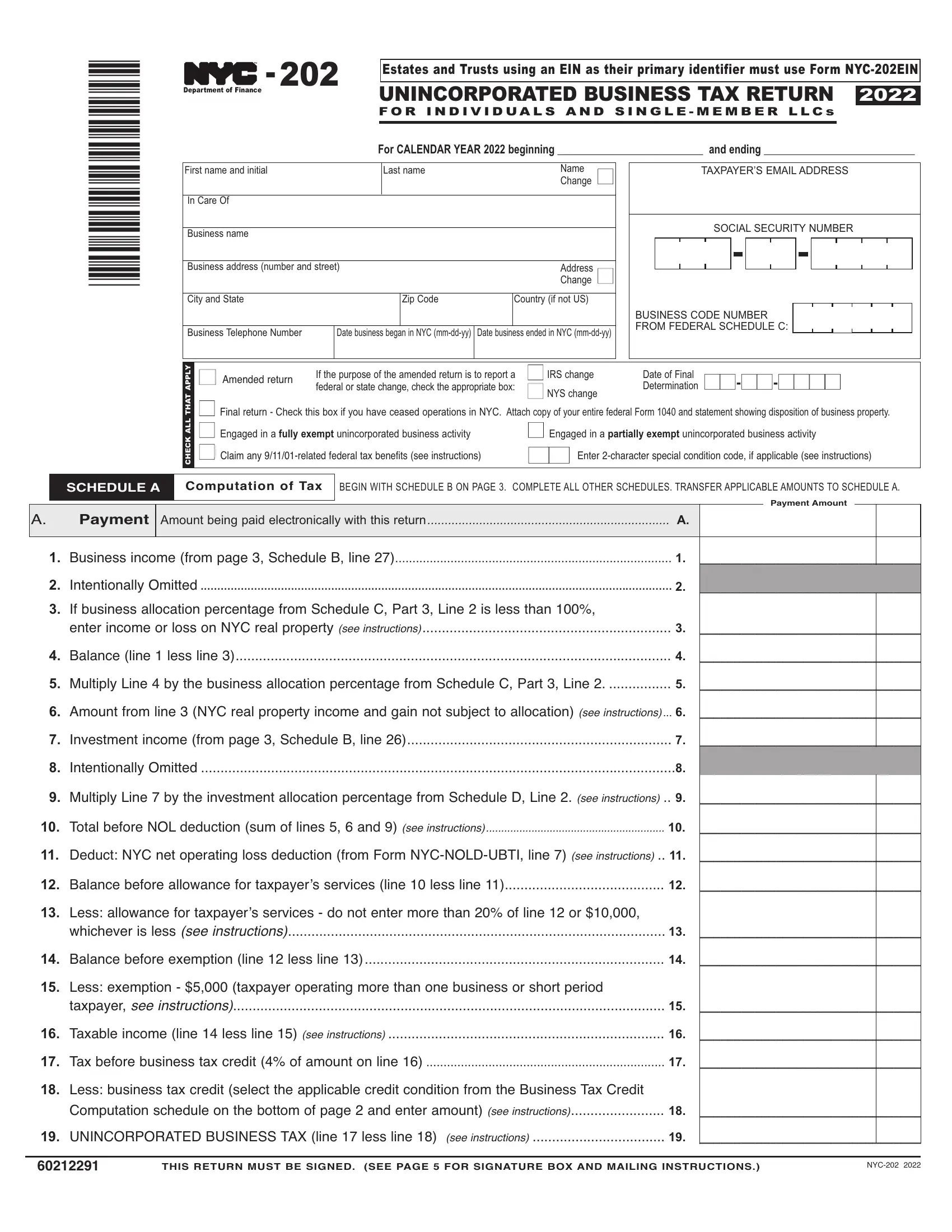 Nyc 202 Form Fill Out Printable PDF Forms Online