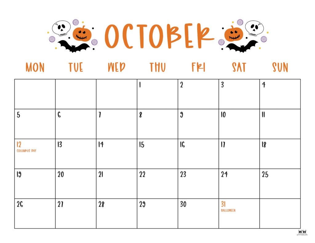 October 2026 Blank Calendar
