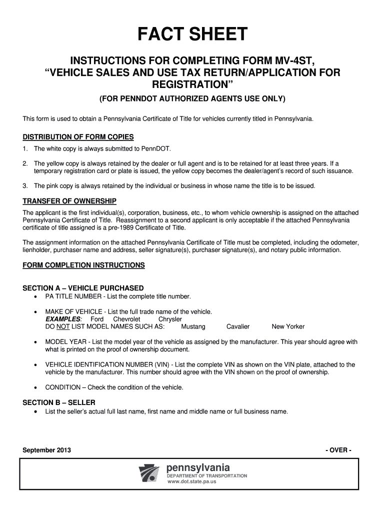 Pa Form Mv 4 Fill Out amp Sign Online DocHub