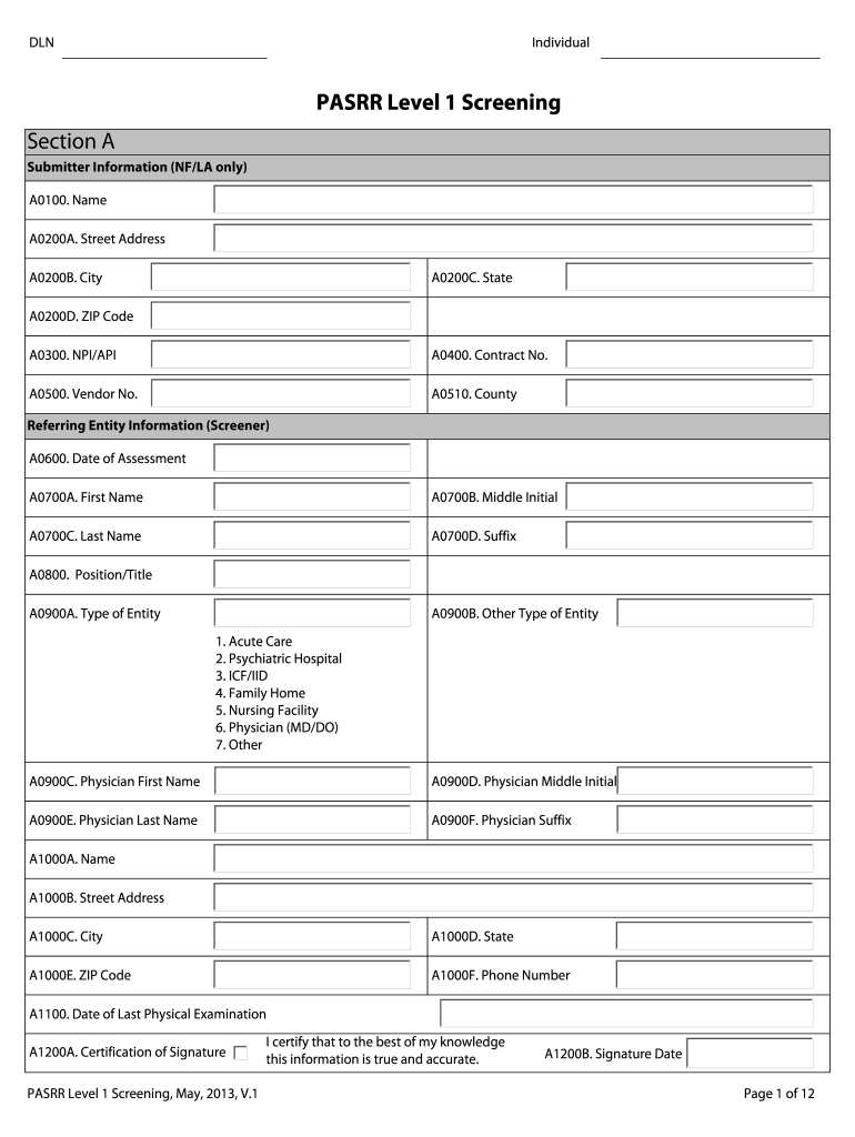 Pasrr Level 1 Fill Out amp Sign Online DocHub