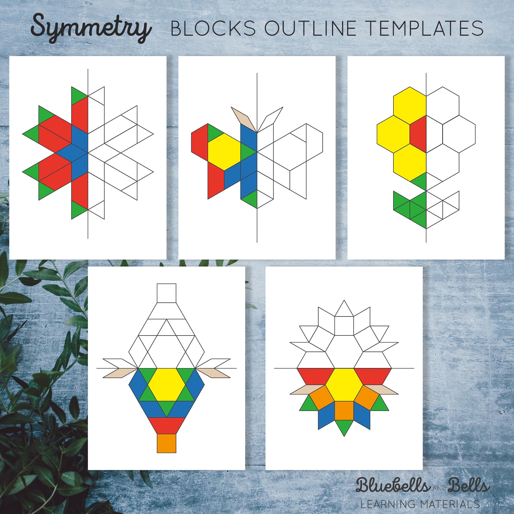 Printable Pattern Block Puzzles Plants