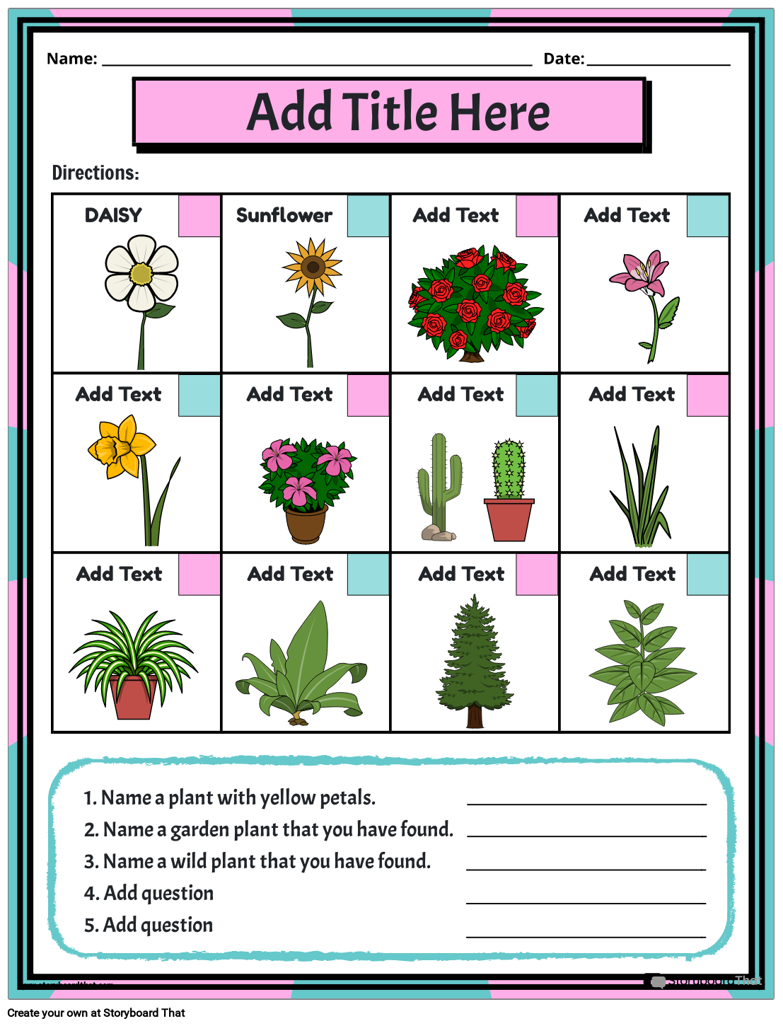 Free Printable Plant Worksheets For Kindergarten