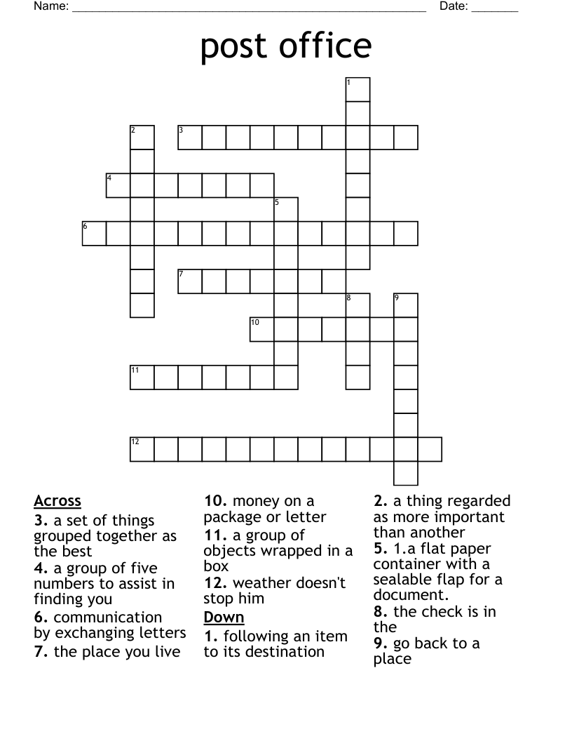 Printable Crossword Puzzles Courior Post