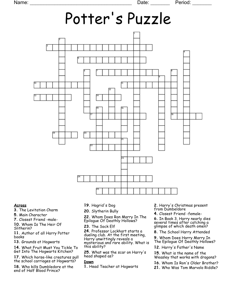 Harry Potter Puzzles Printable