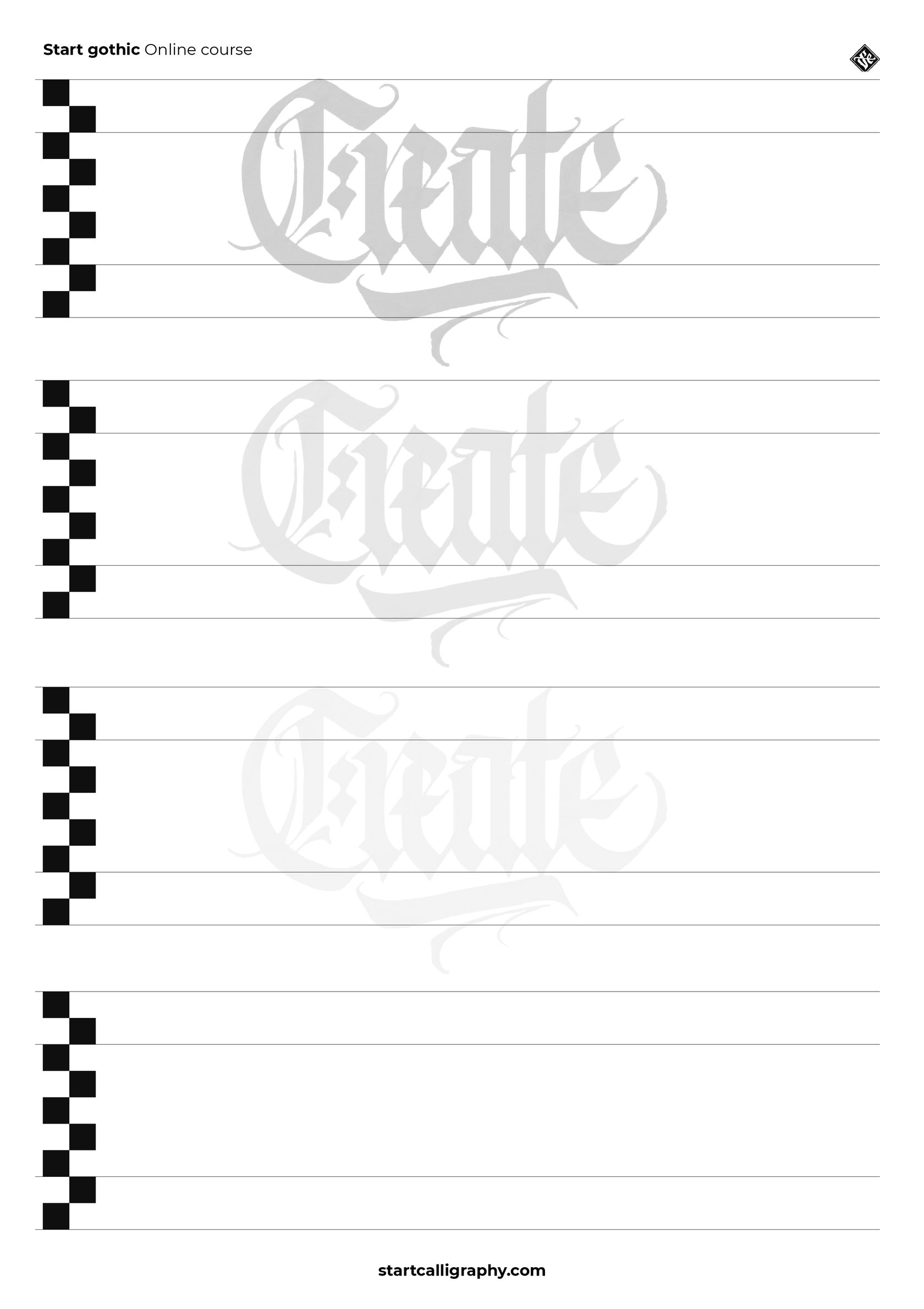 Calligraphy Worksheets Free Printable Gothic