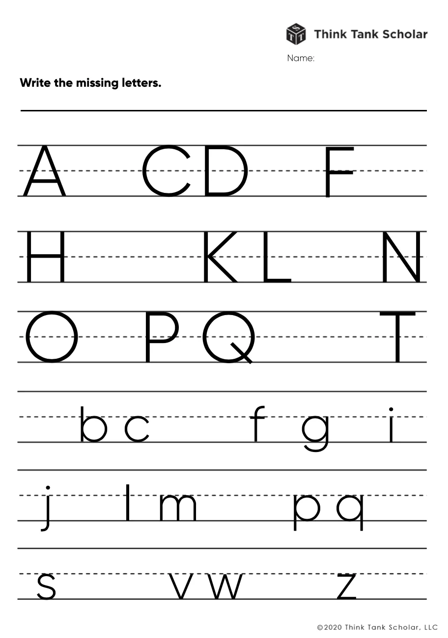 Printable Worksheets For Nursery Free