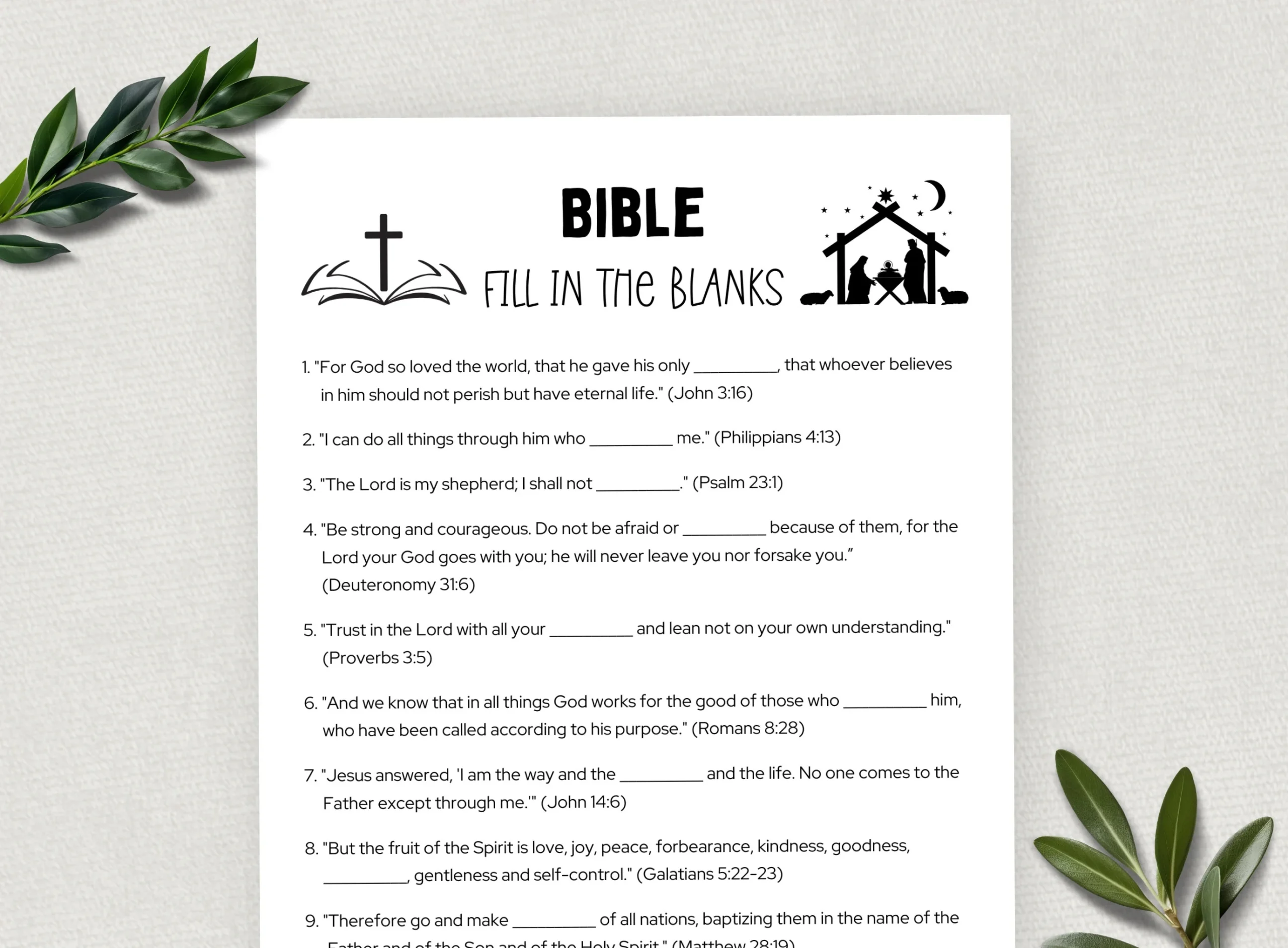Printable Bible Worksheets For Teens