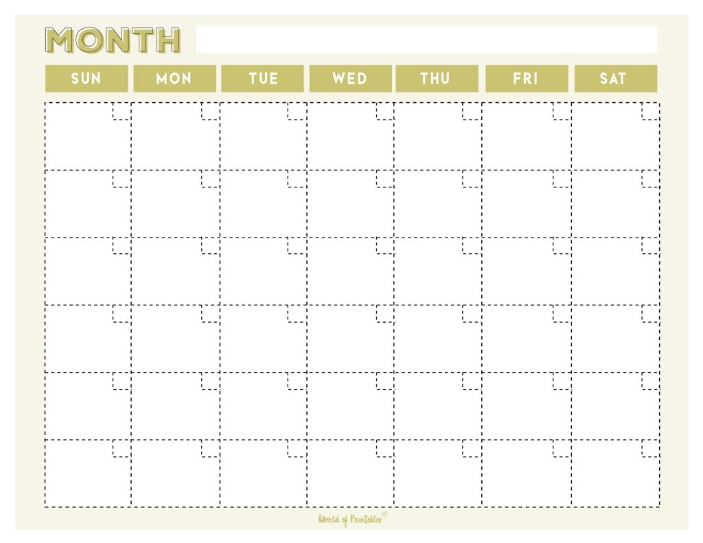 Printable Blank Calendar Templates World Of Printables